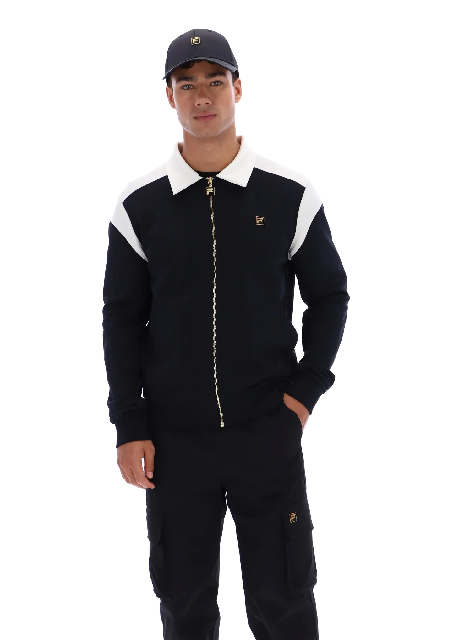 Black Morton Full Zip Jacket with Contrast Panels