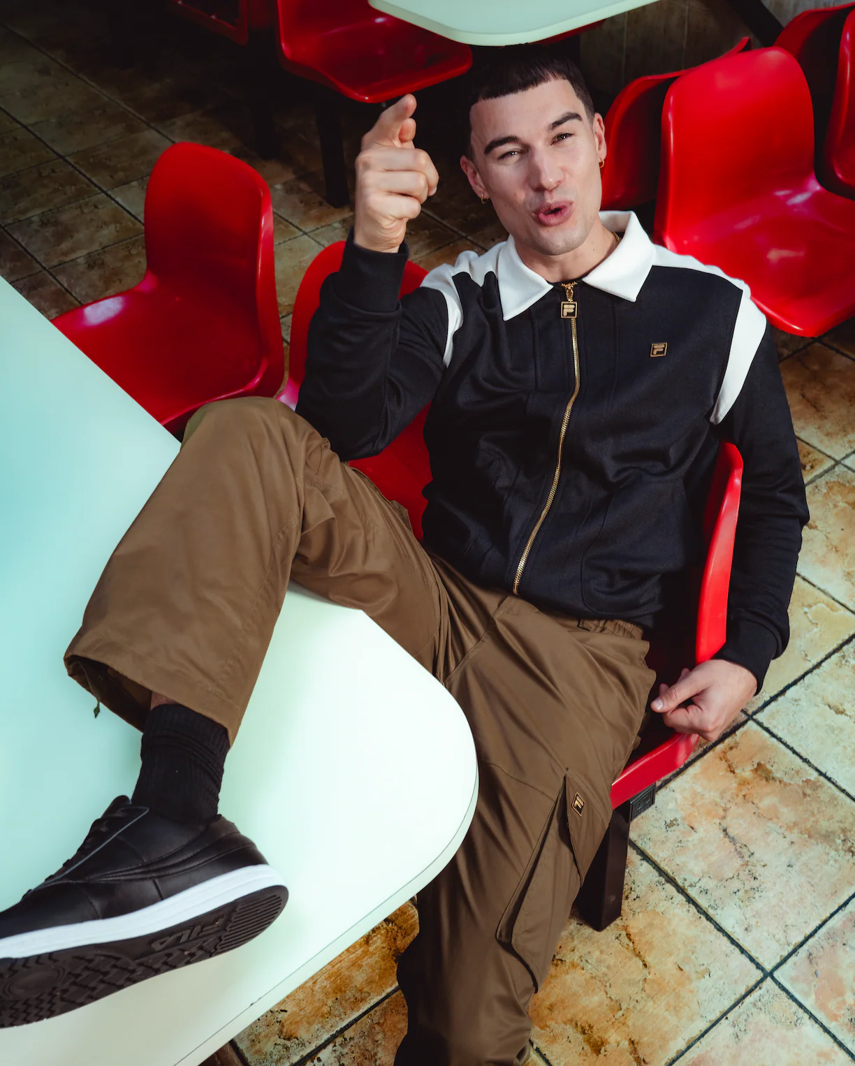 Black Morton Full Zip Jacket with Contrast Panels - Image 2