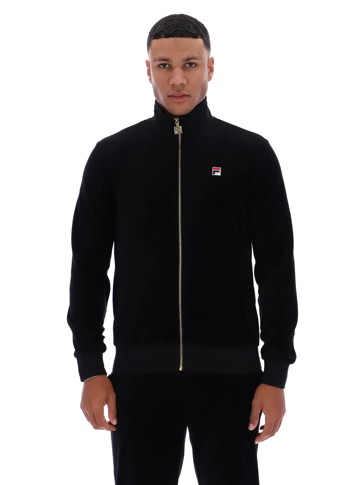 Black Nero Velour Track Top