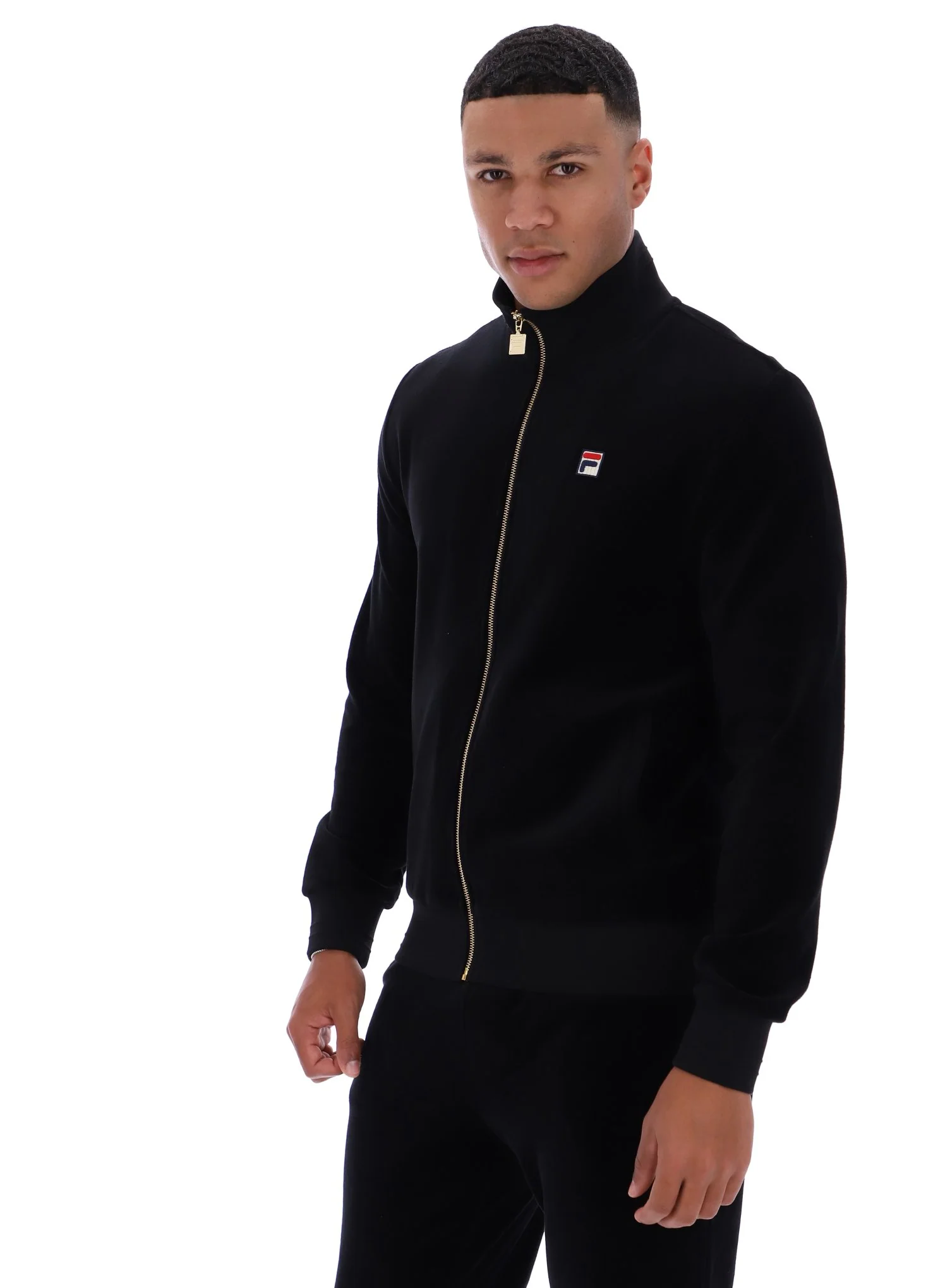 Black Nero Velour Track Top - Image 2