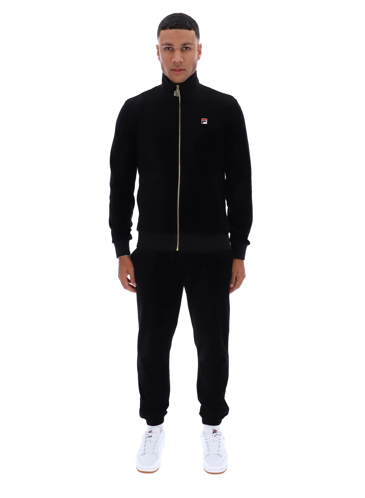 Black Nero Velour Track Top - Image 3