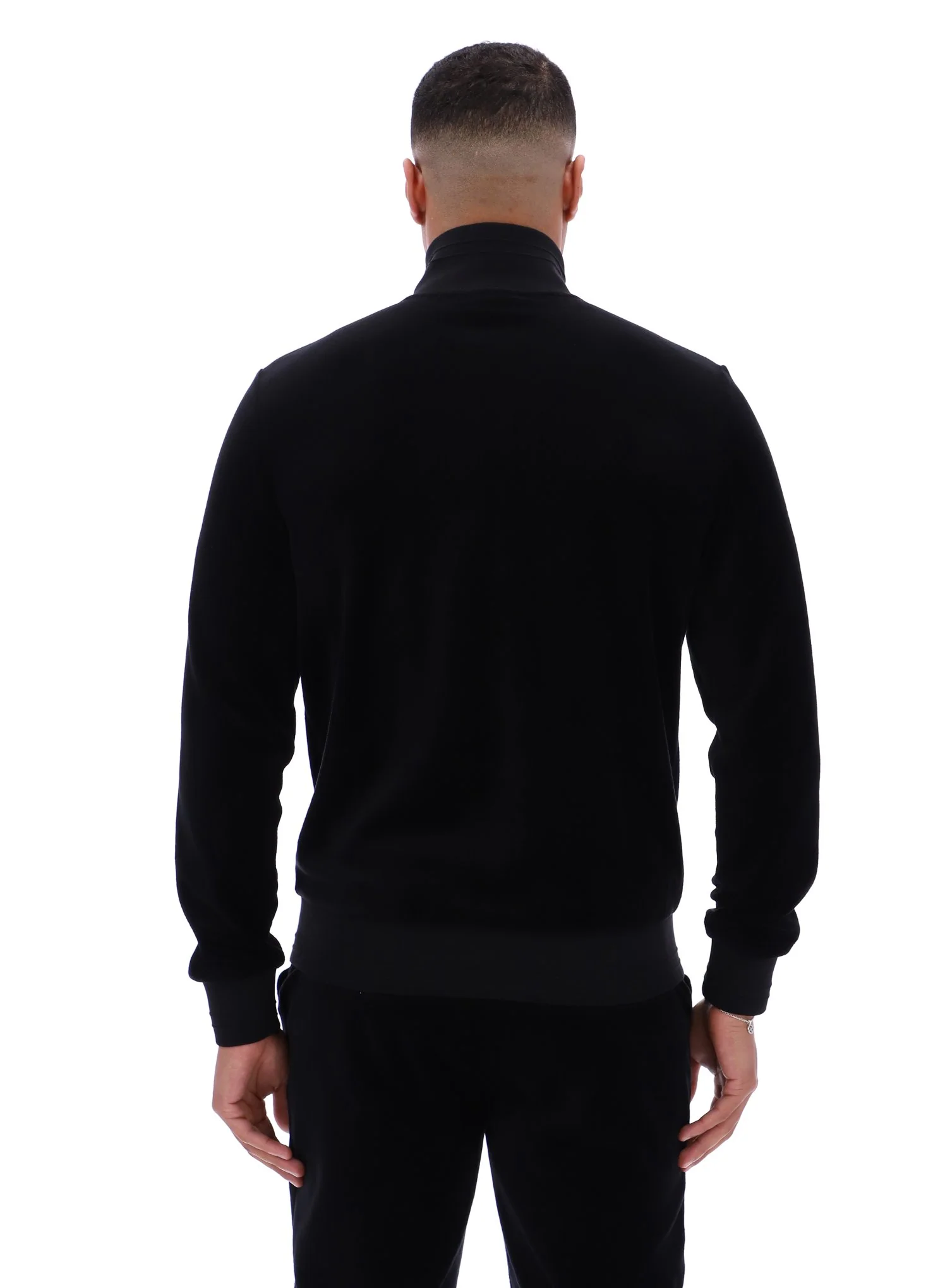 Black Nero Velour Track Top - Image 7