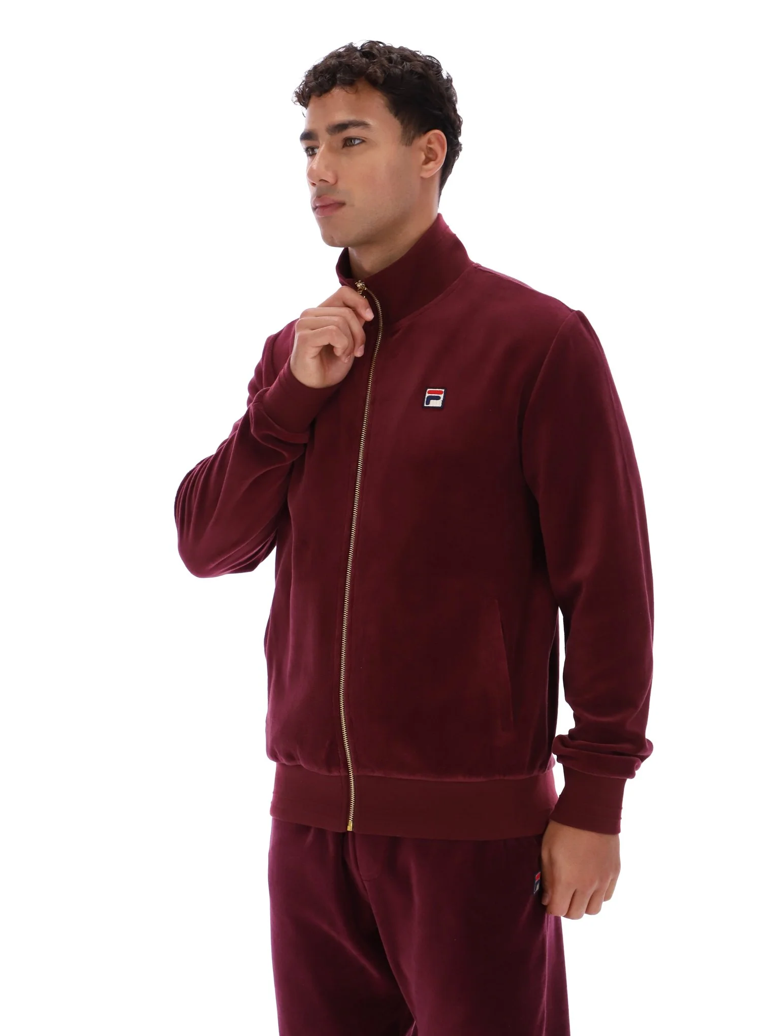 Fig Nero Velour Track Top - Image 2