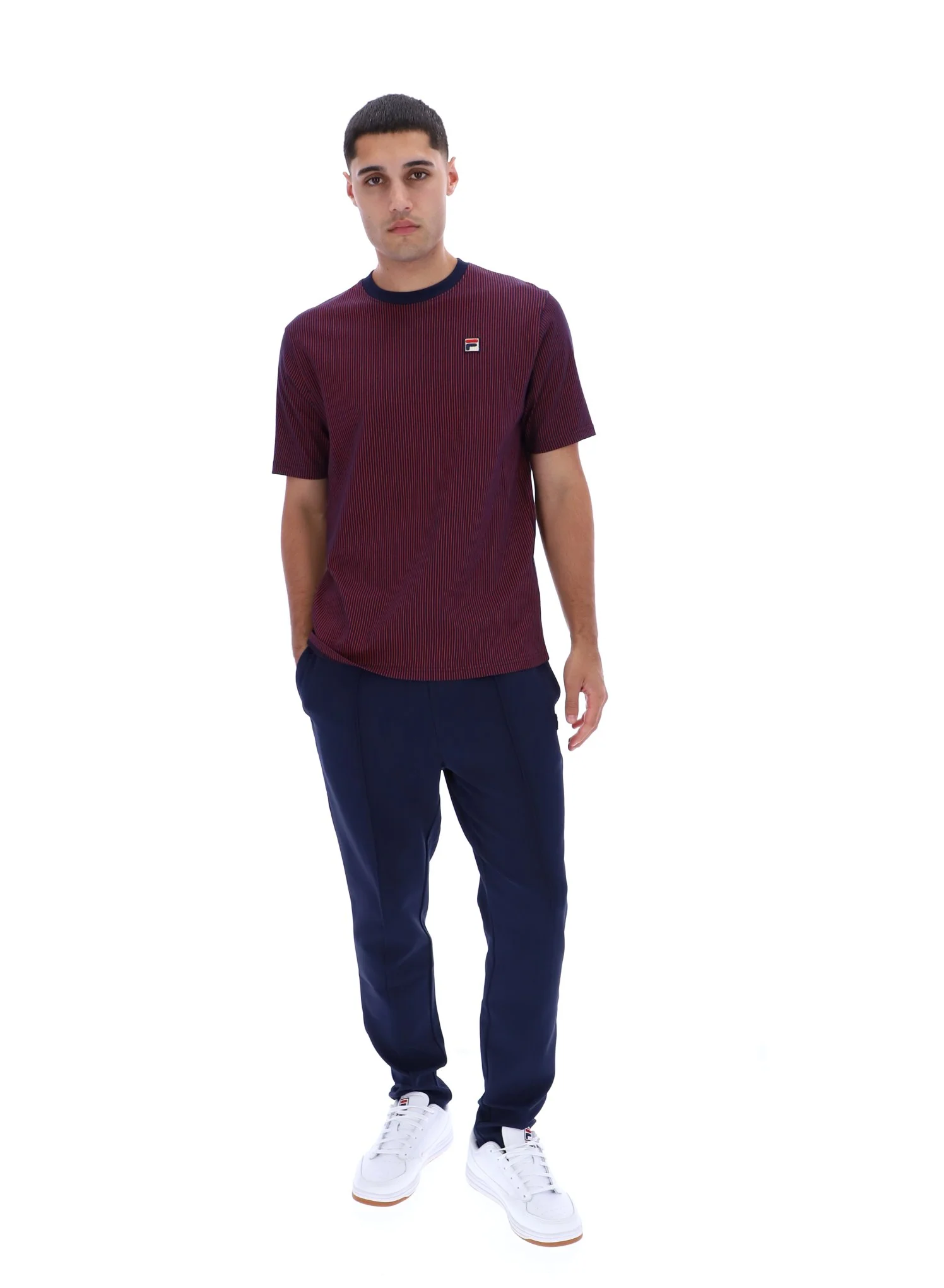 Fila Navy Nilo Printed Pinstripe T-Shirt - Image 3