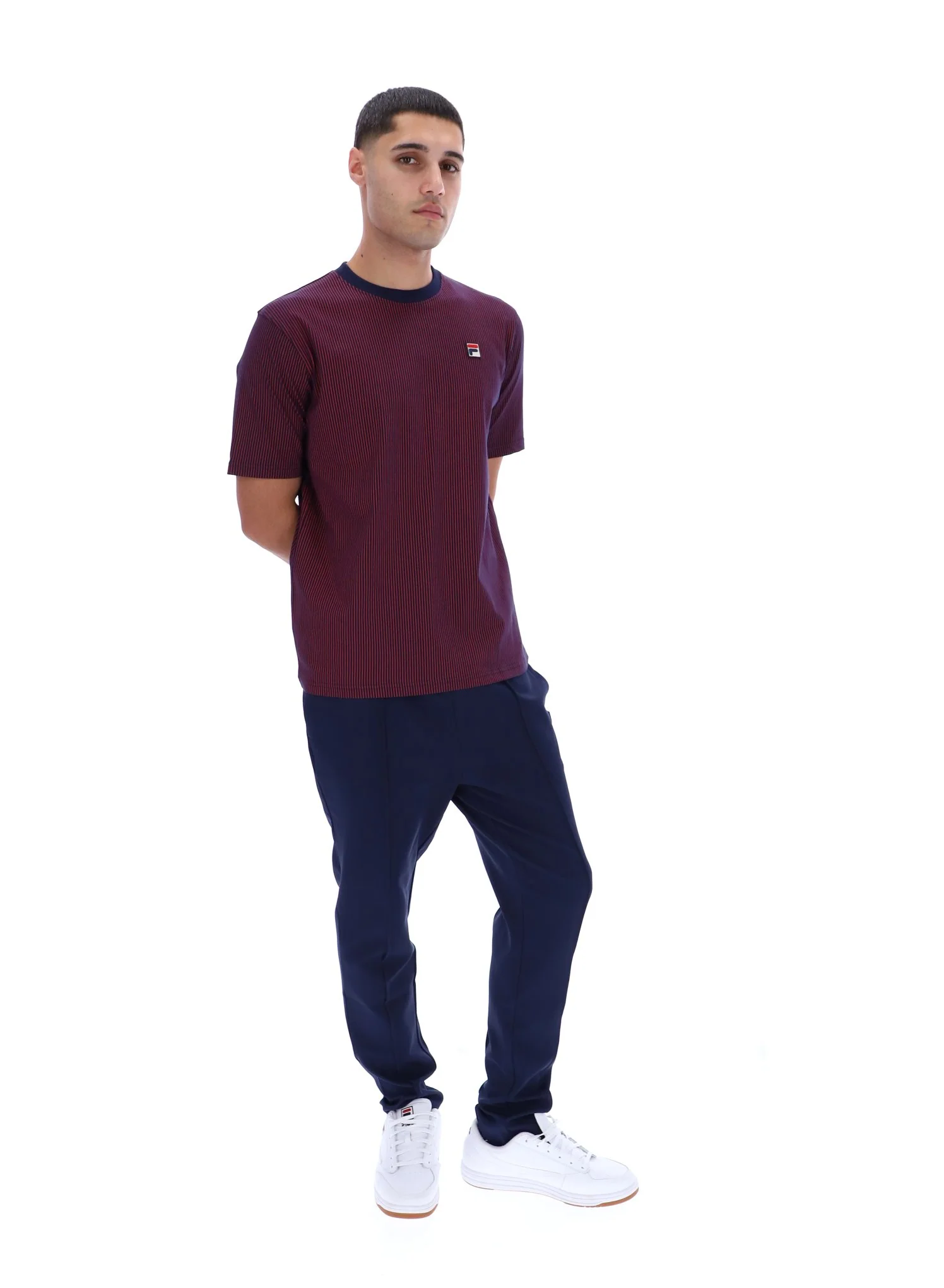 Fila Navy Nilo Printed Pinstripe T-Shirt - Image 5