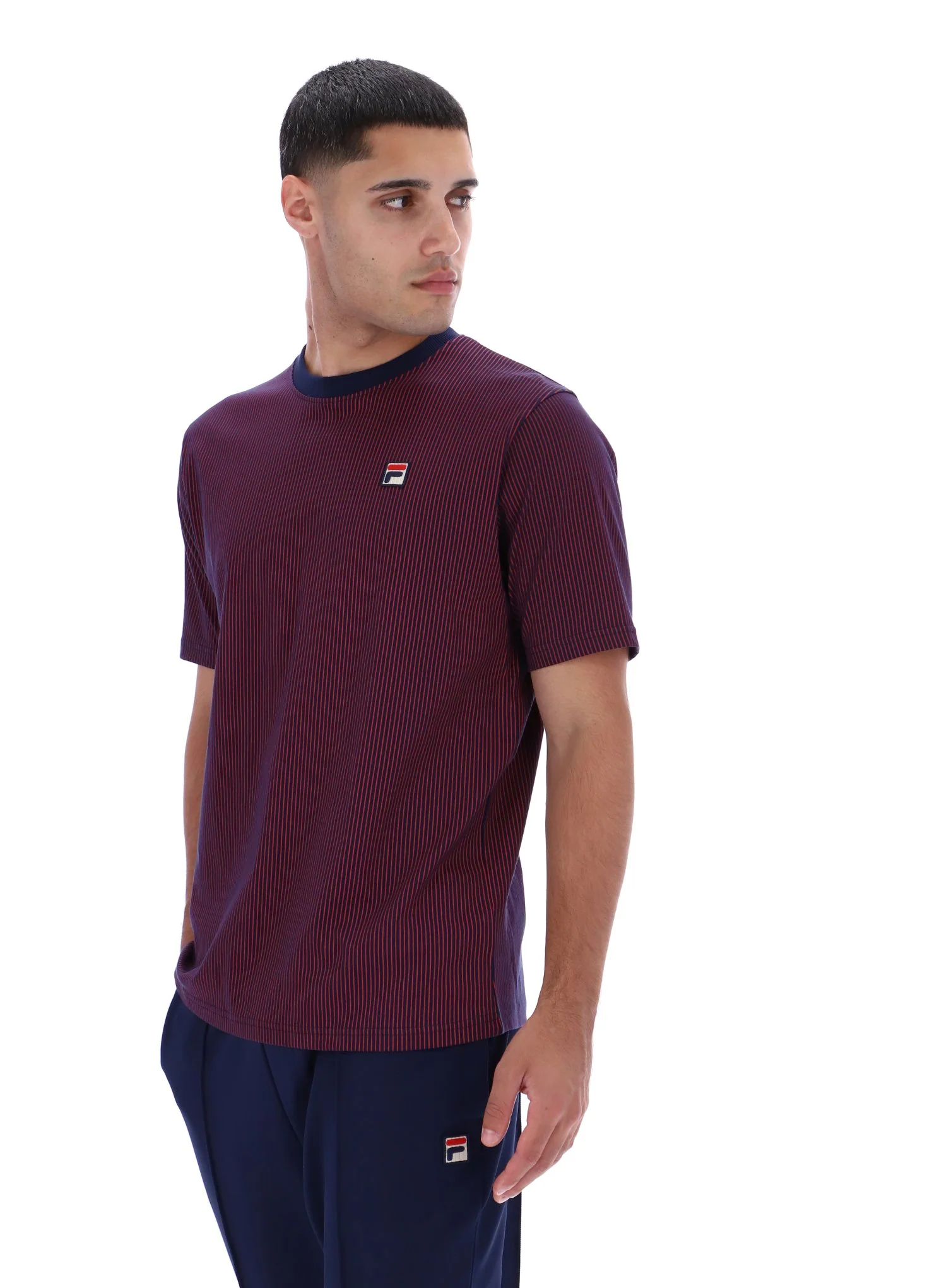 Fila Navy Nilo Printed Pinstripe T-Shirt - Image 6