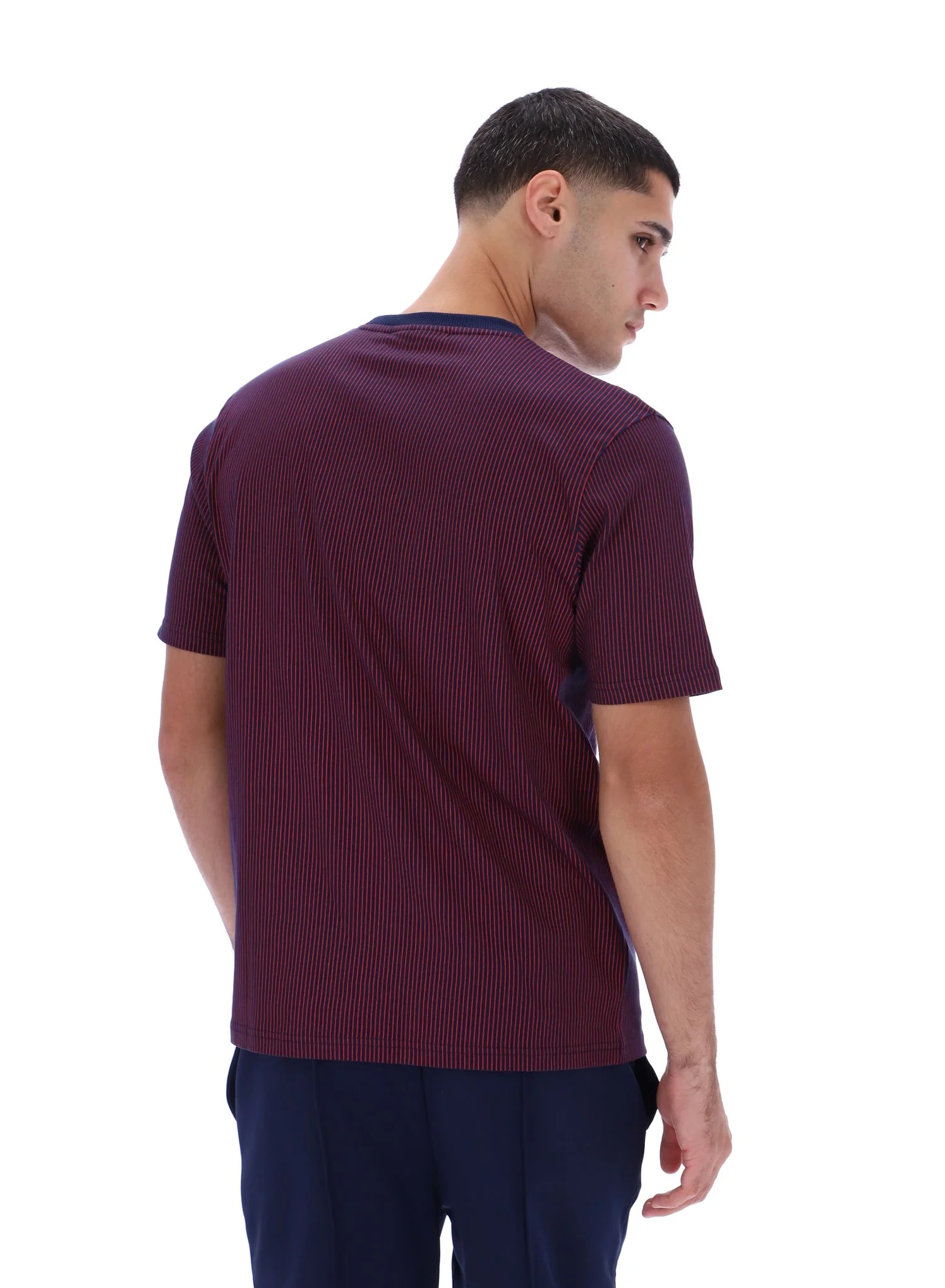 Fila Navy Nilo Printed Pinstripe T-Shirt - Image 7