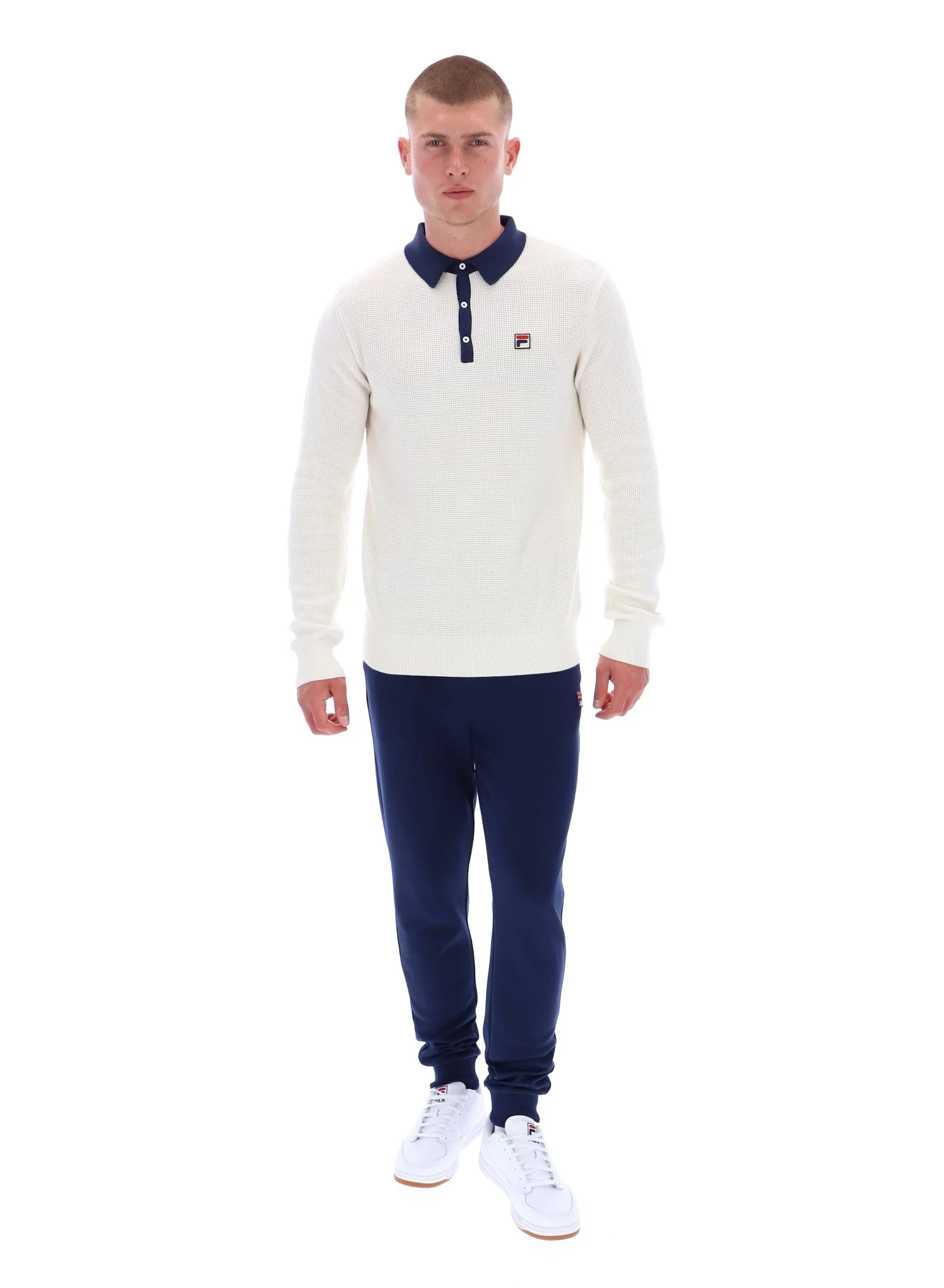 Gardenia Nowell Waffle Knit Long Sleeve Polo - Image 3