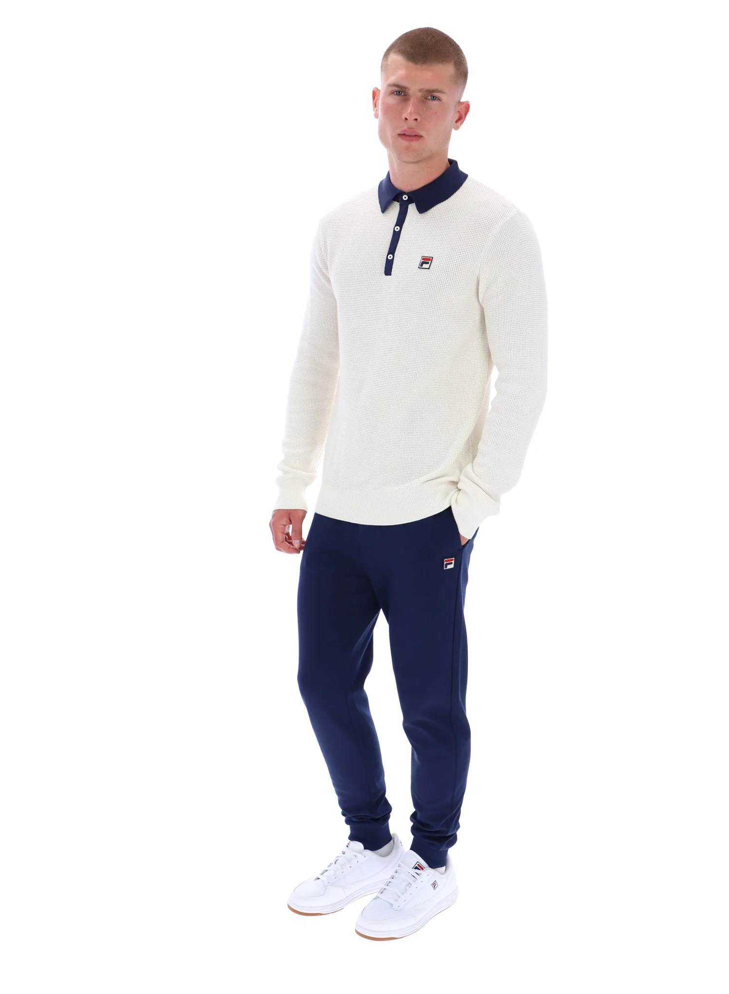 Gardenia Nowell Waffle Knit Long Sleeve Polo - Image 4