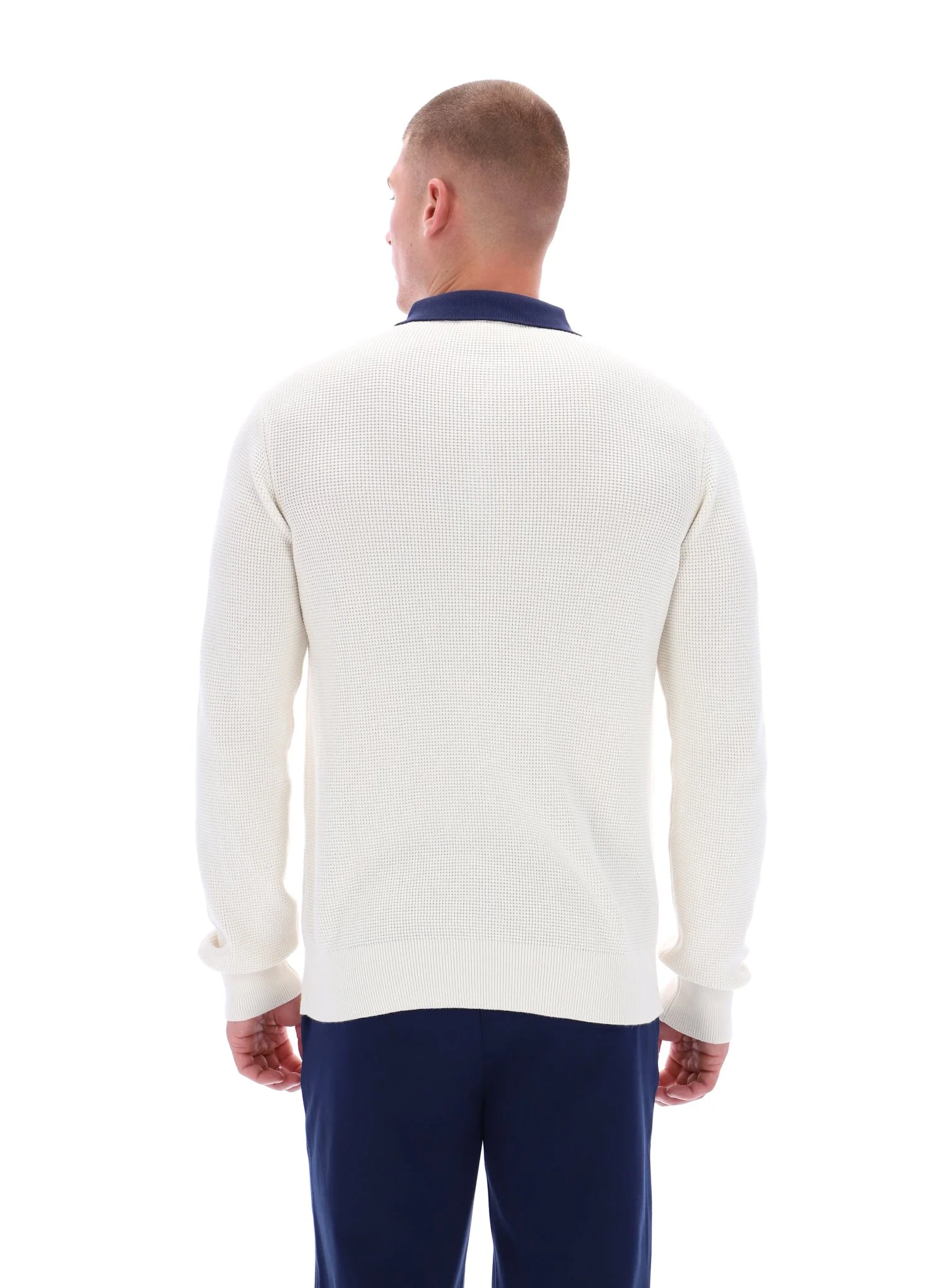 Gardenia Nowell Waffle Knit Long Sleeve Polo - Image 5