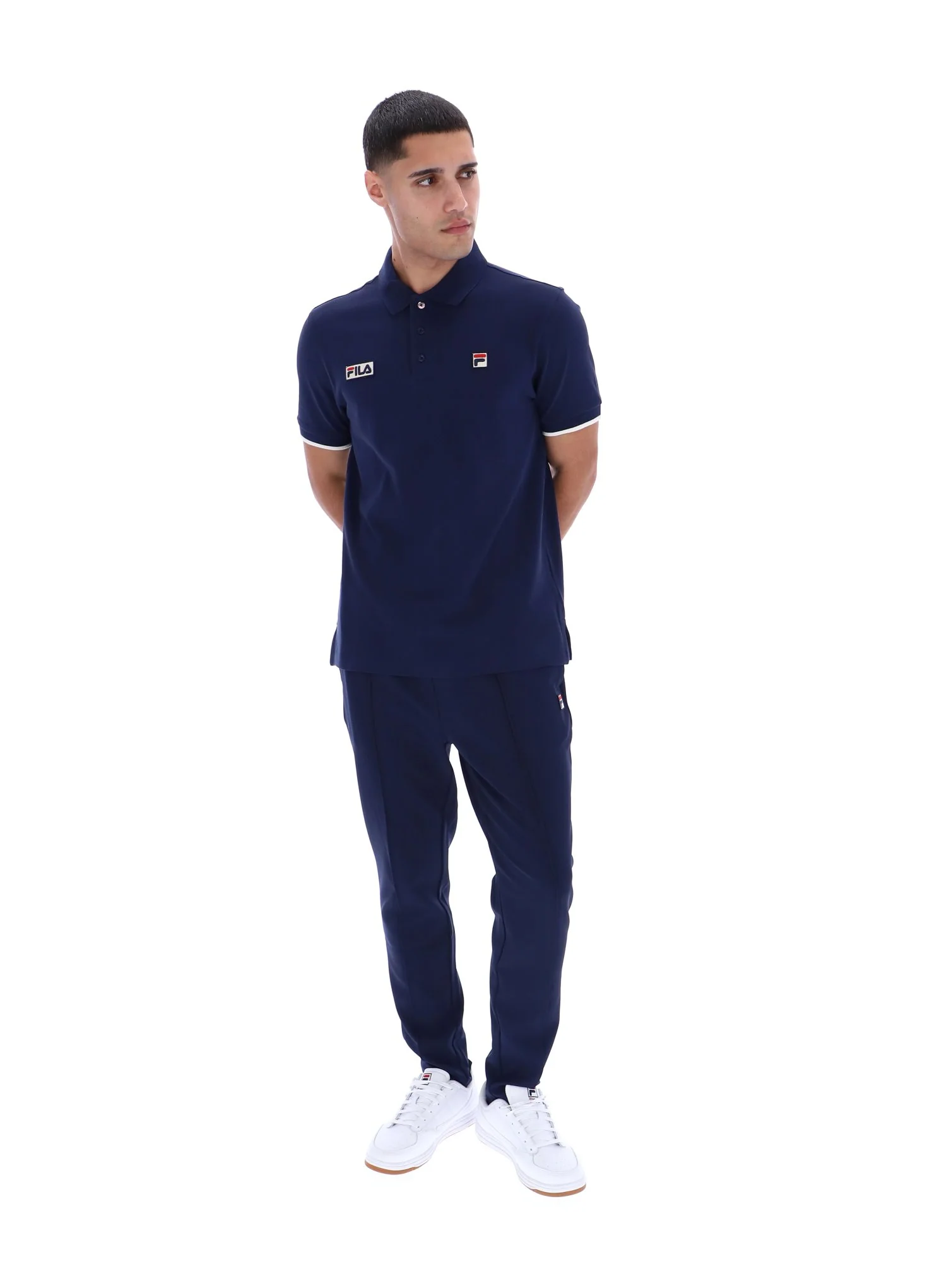 Fila Navy Pablo Three-Button Tipped Rib Polo Shirt - Image 3