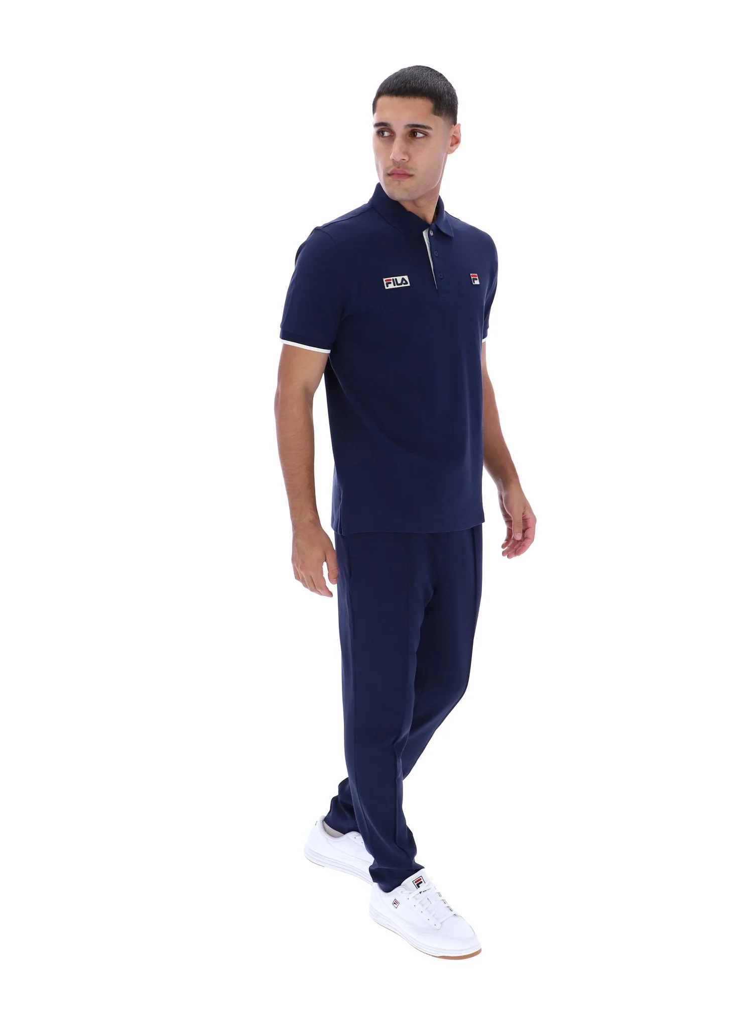 Fila Navy Pablo Three-Button Tipped Rib Polo Shirt - Image 5