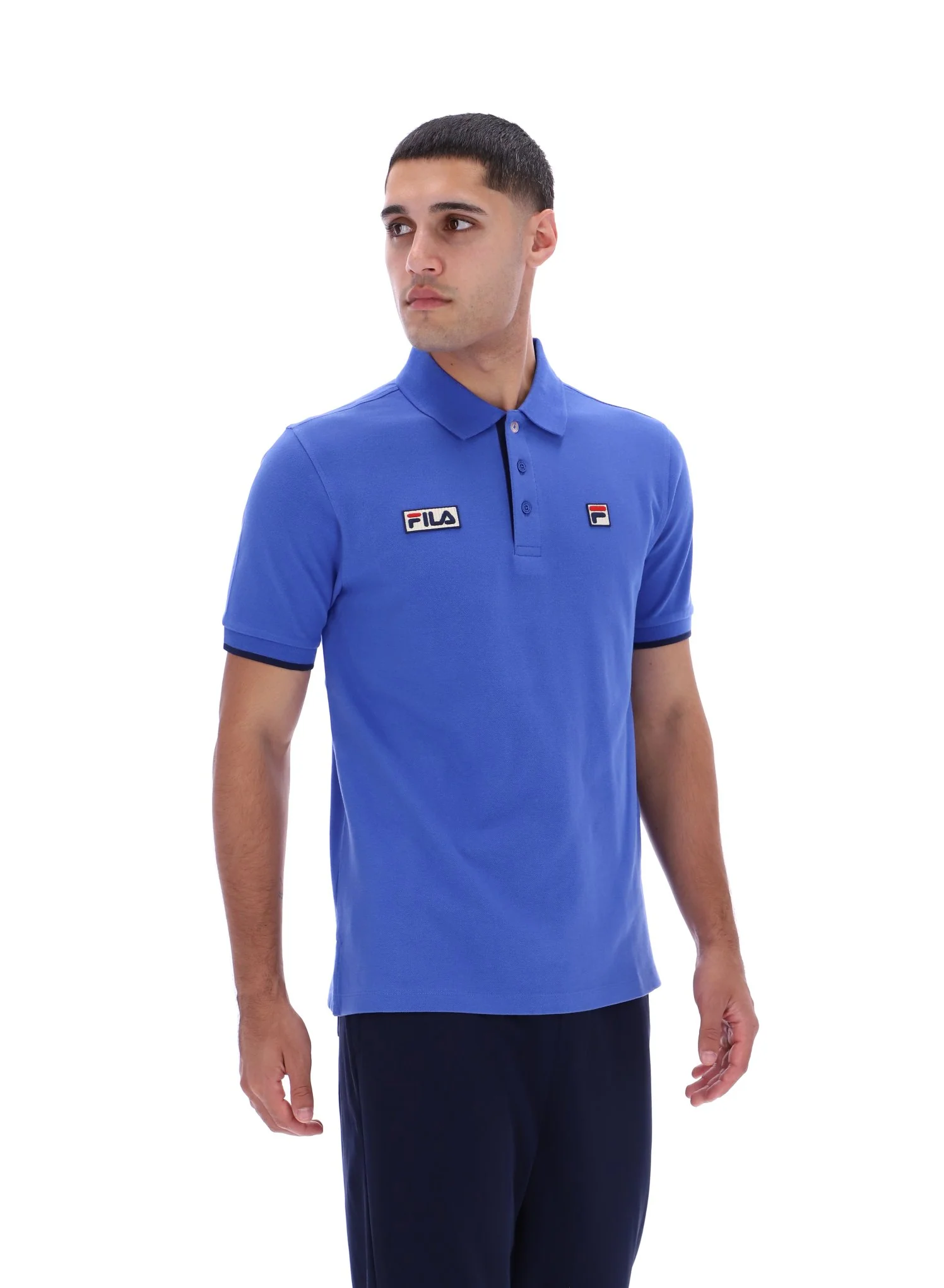 Dazzling Blue Pablo Three-Button Tipped Rib Polo Shirt - Image 2