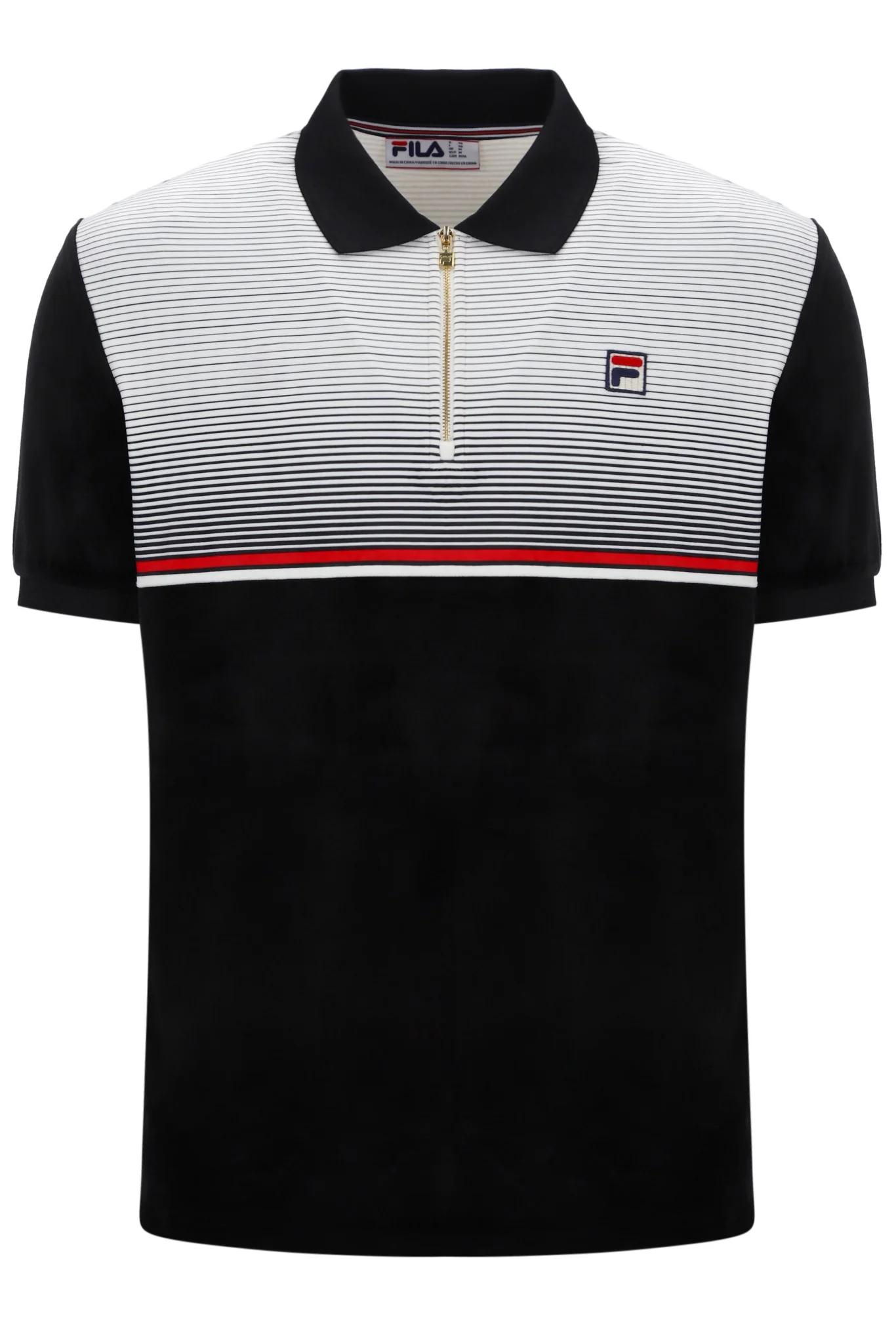 Black Paco Zip Up Velour Polo - Image 7
