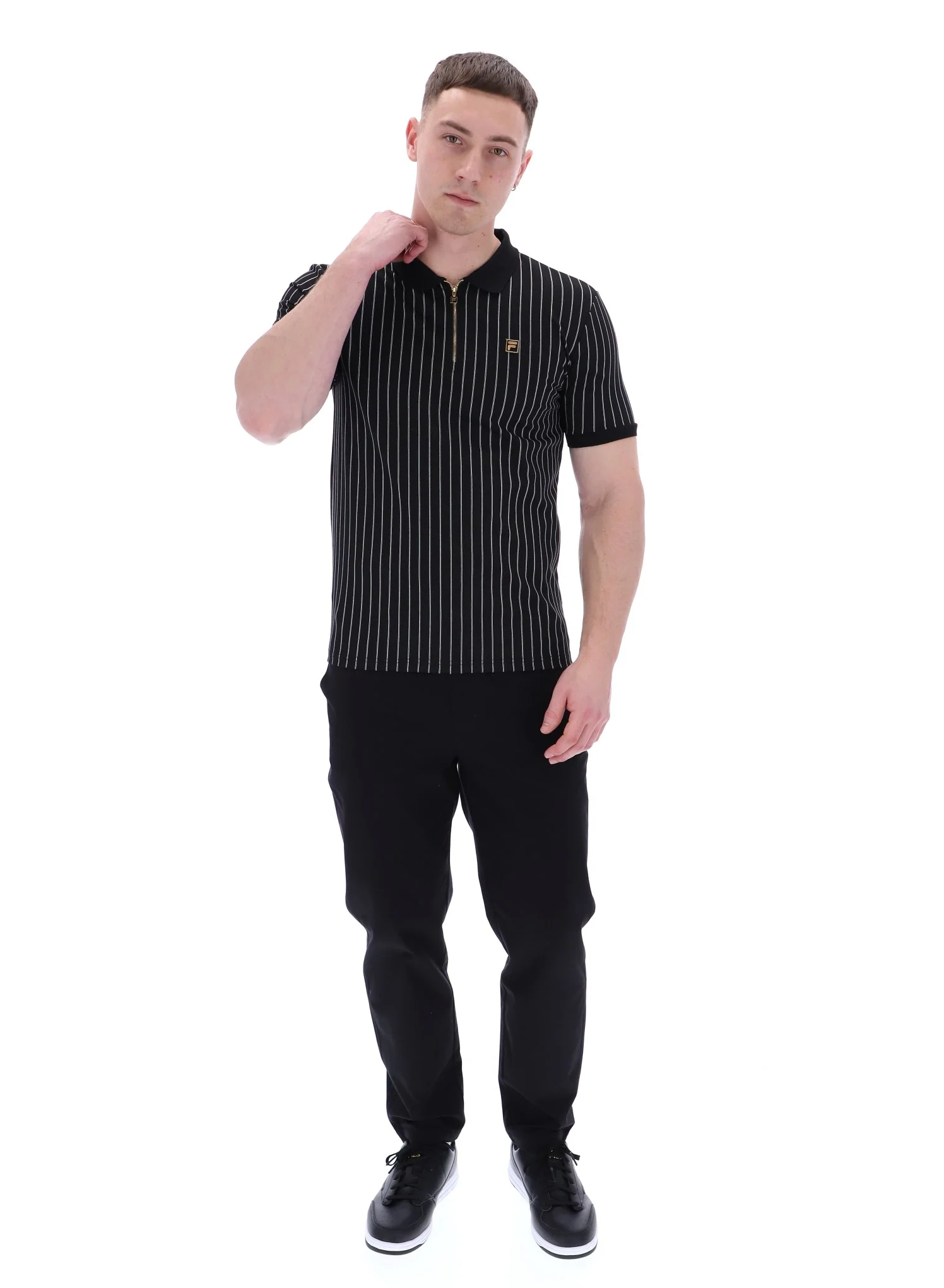 Black Patton Jacquard Stripe Polo - Image 4