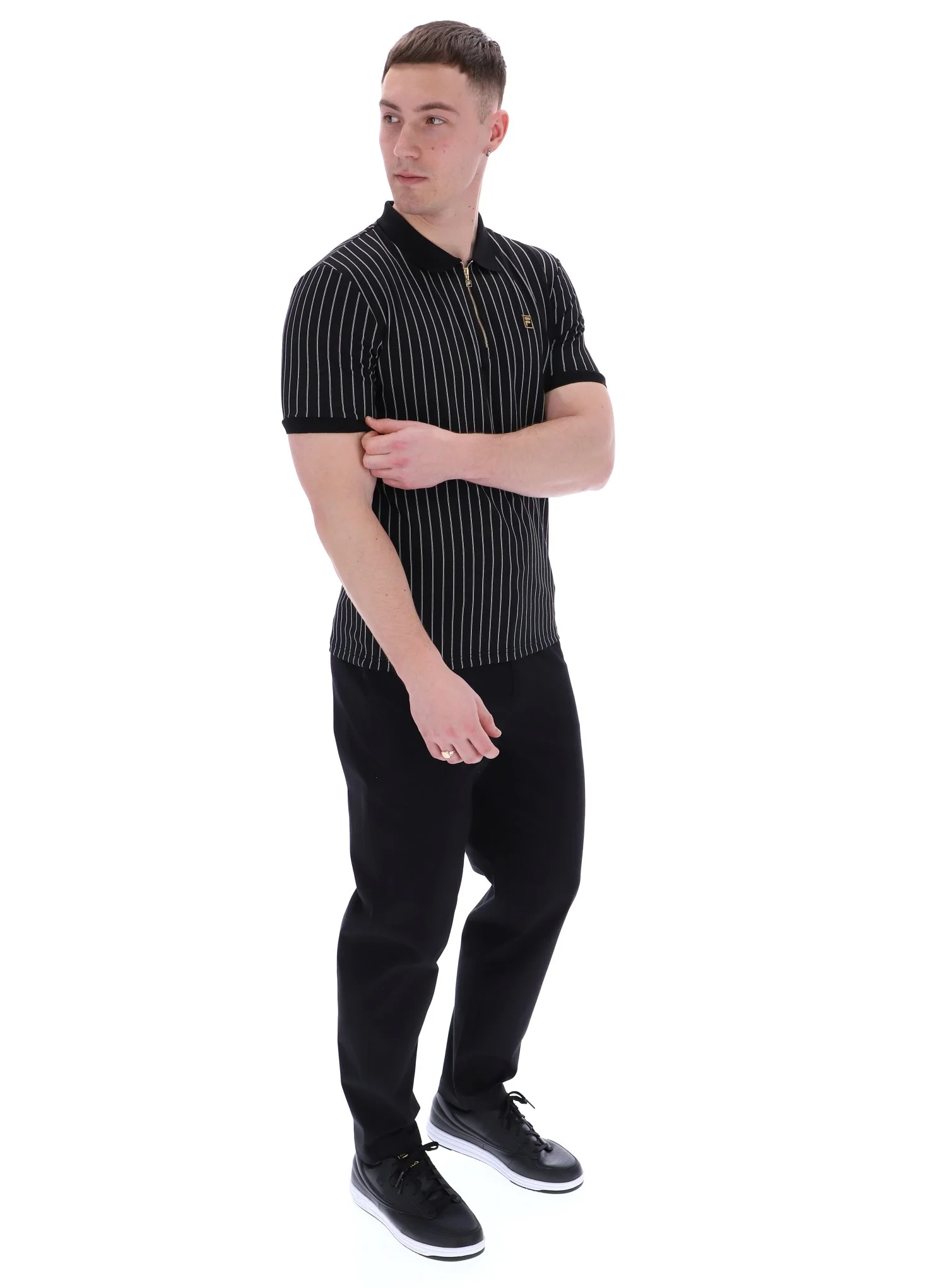 Black Patton Jacquard Stripe Polo - Image 6