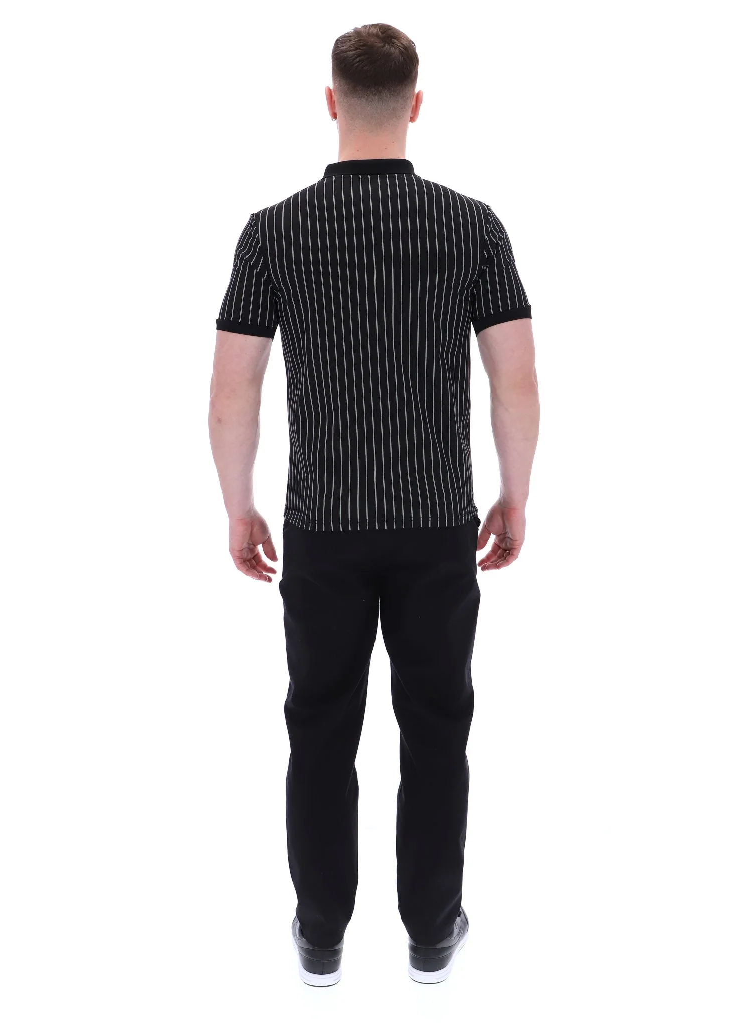 Black Patton Jacquard Stripe Polo - Image 7