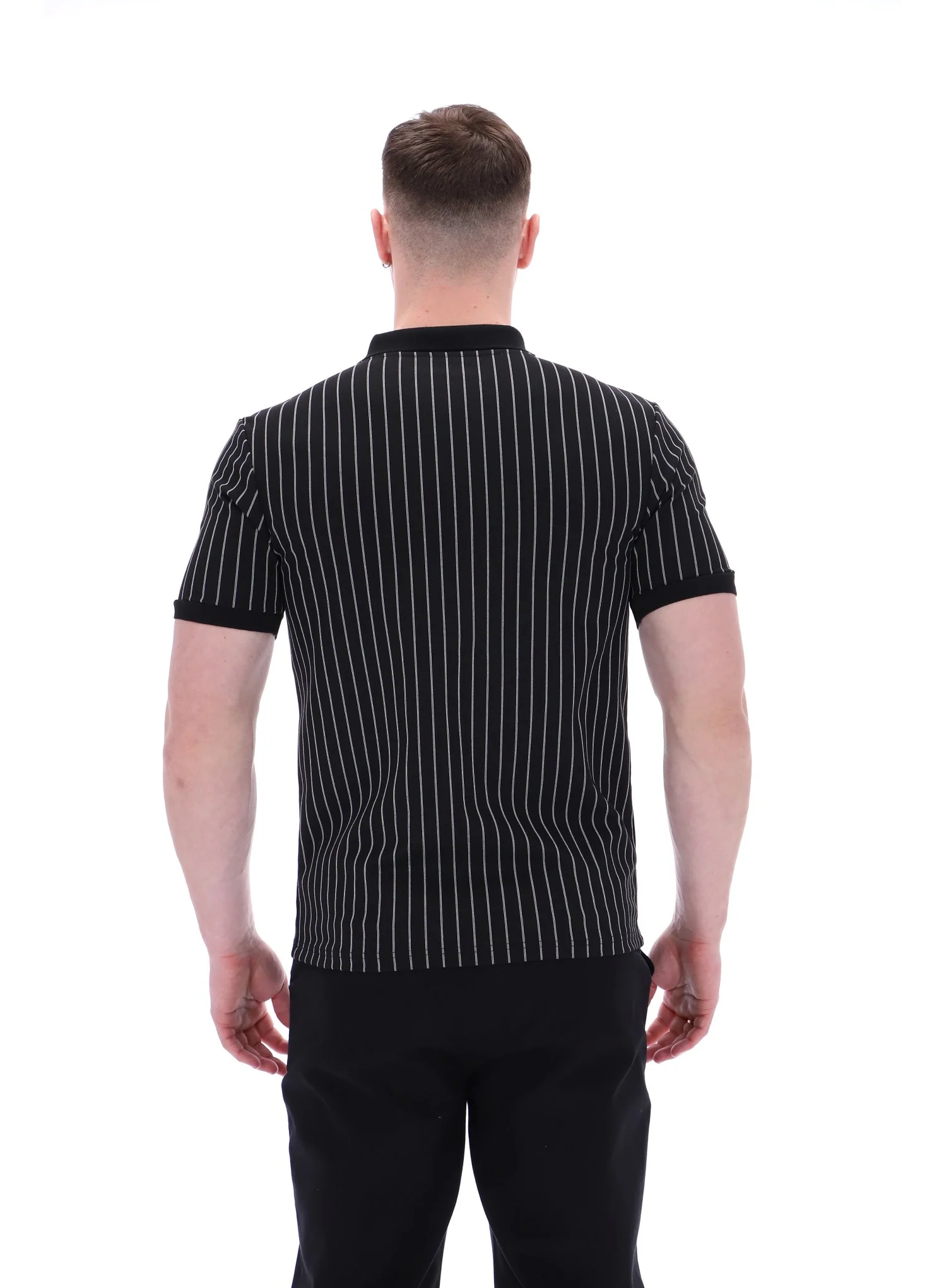 Black Patton Jacquard Stripe Polo - Image 9