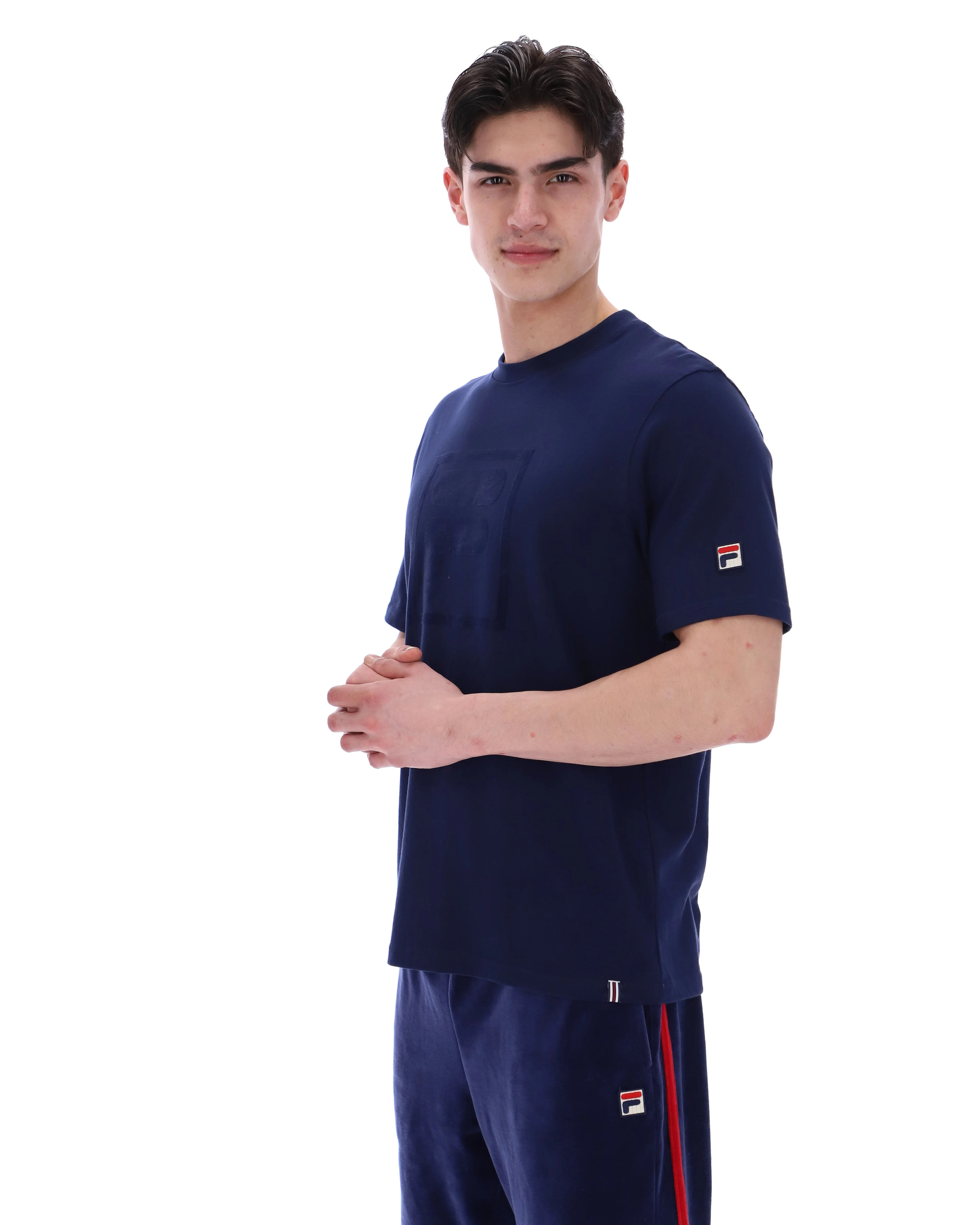 Fila Navy Pepe Tee with Flock Logo - Image 3