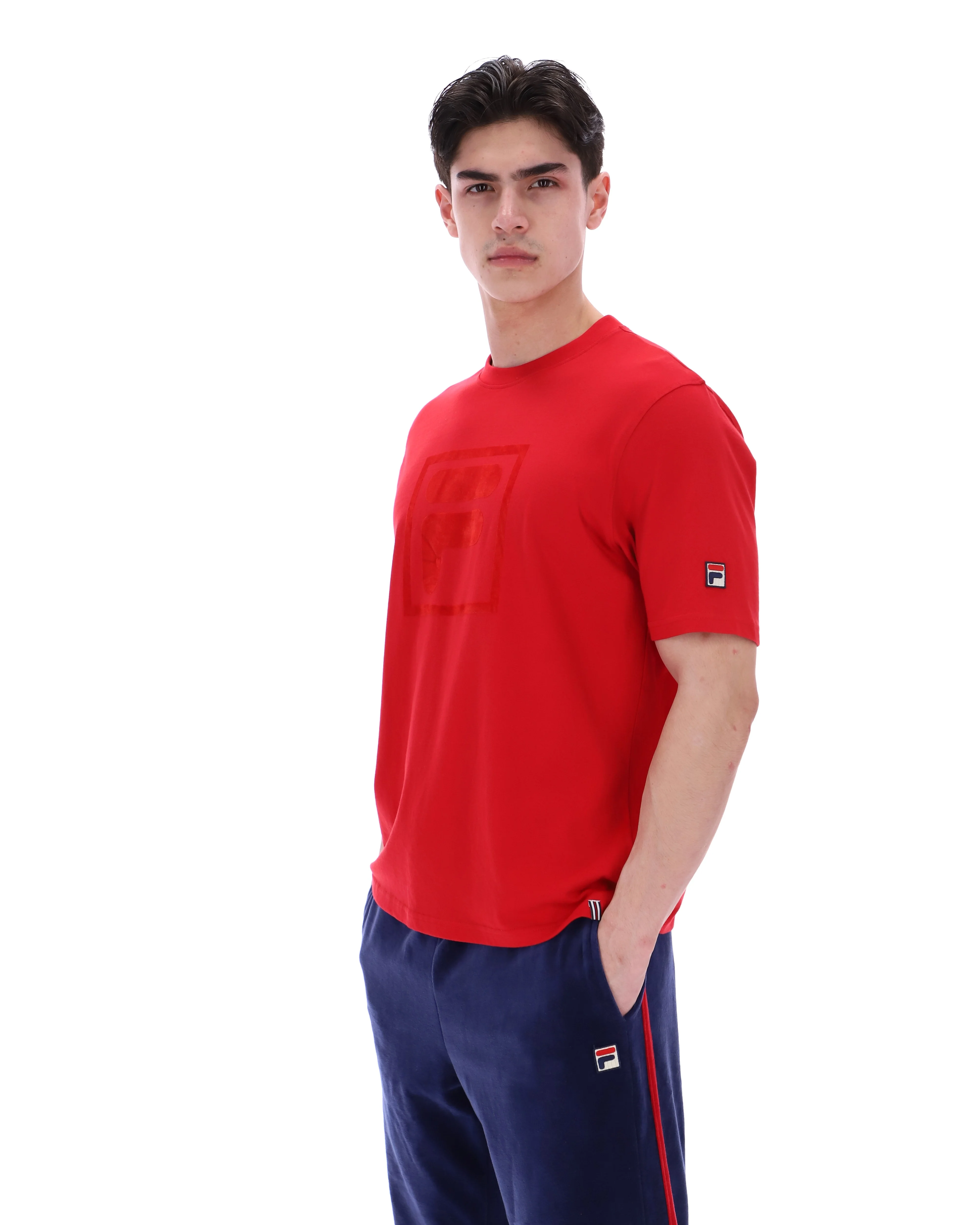Fila Red Pepe Tee with Flock Logo - Image 3