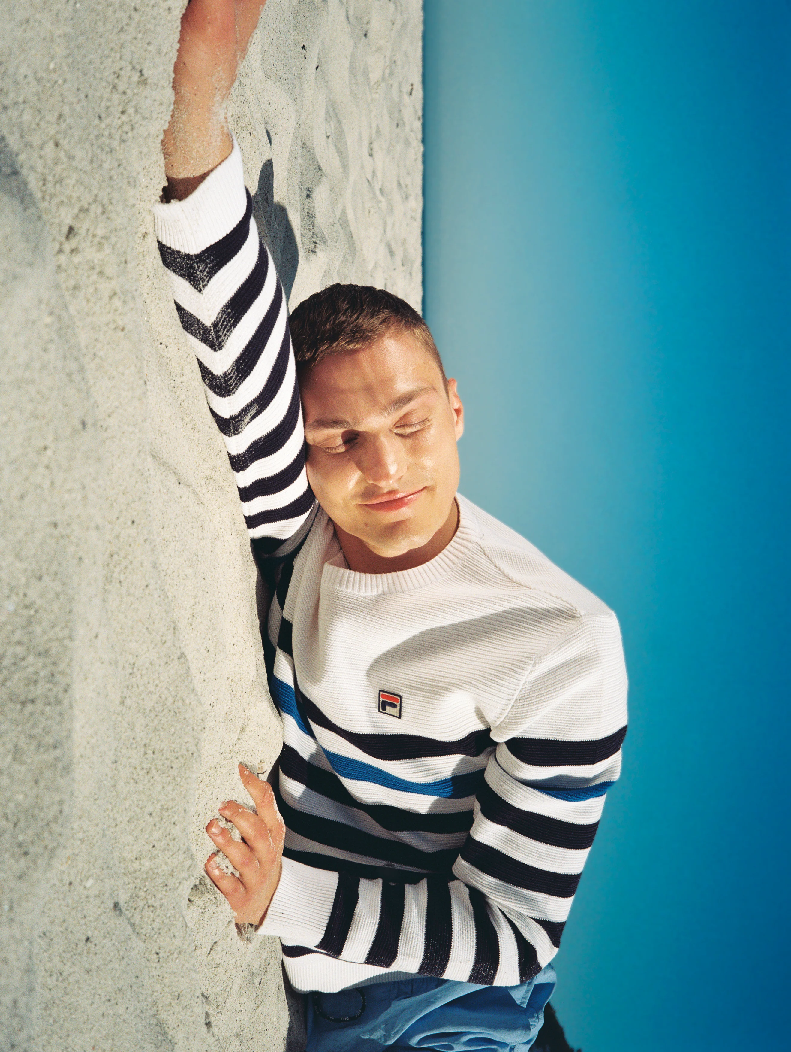 Striped Rakulan Crochet Knitted Sweatshirt - Image 2