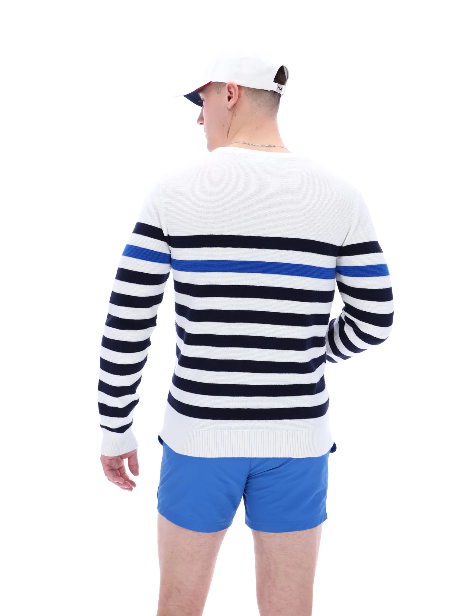 Striped Rakulan Crochet Knitted Sweatshirt - Image 7