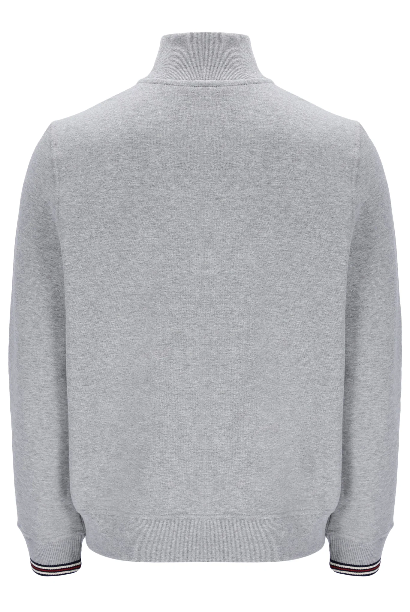 Grey Marl Ramy F-Box 1/4 Zip With Yarn Dye Cuff - Image 6