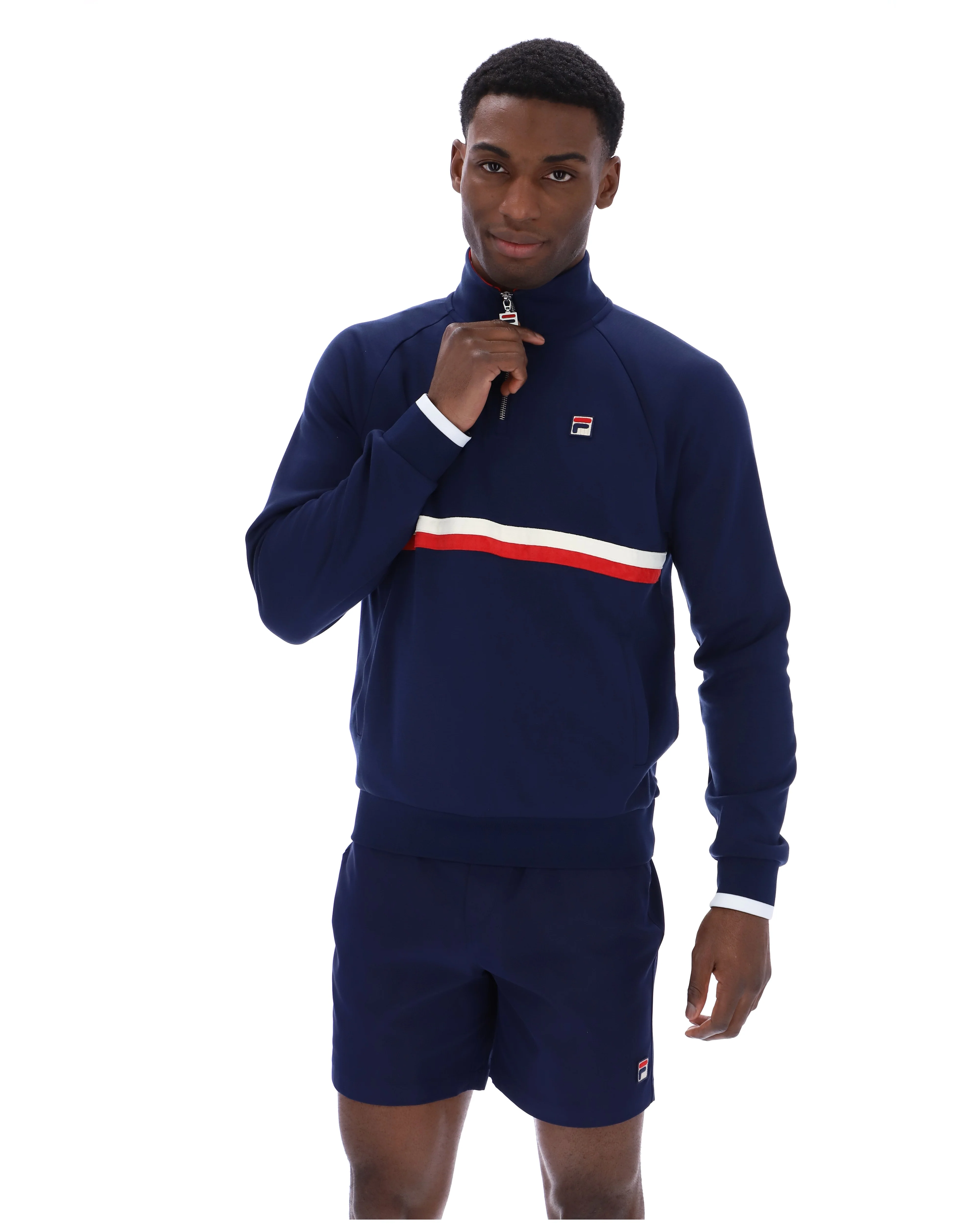 Fila Navy Rolando 1/4 Zip Neck Sweatshirt - Image 3