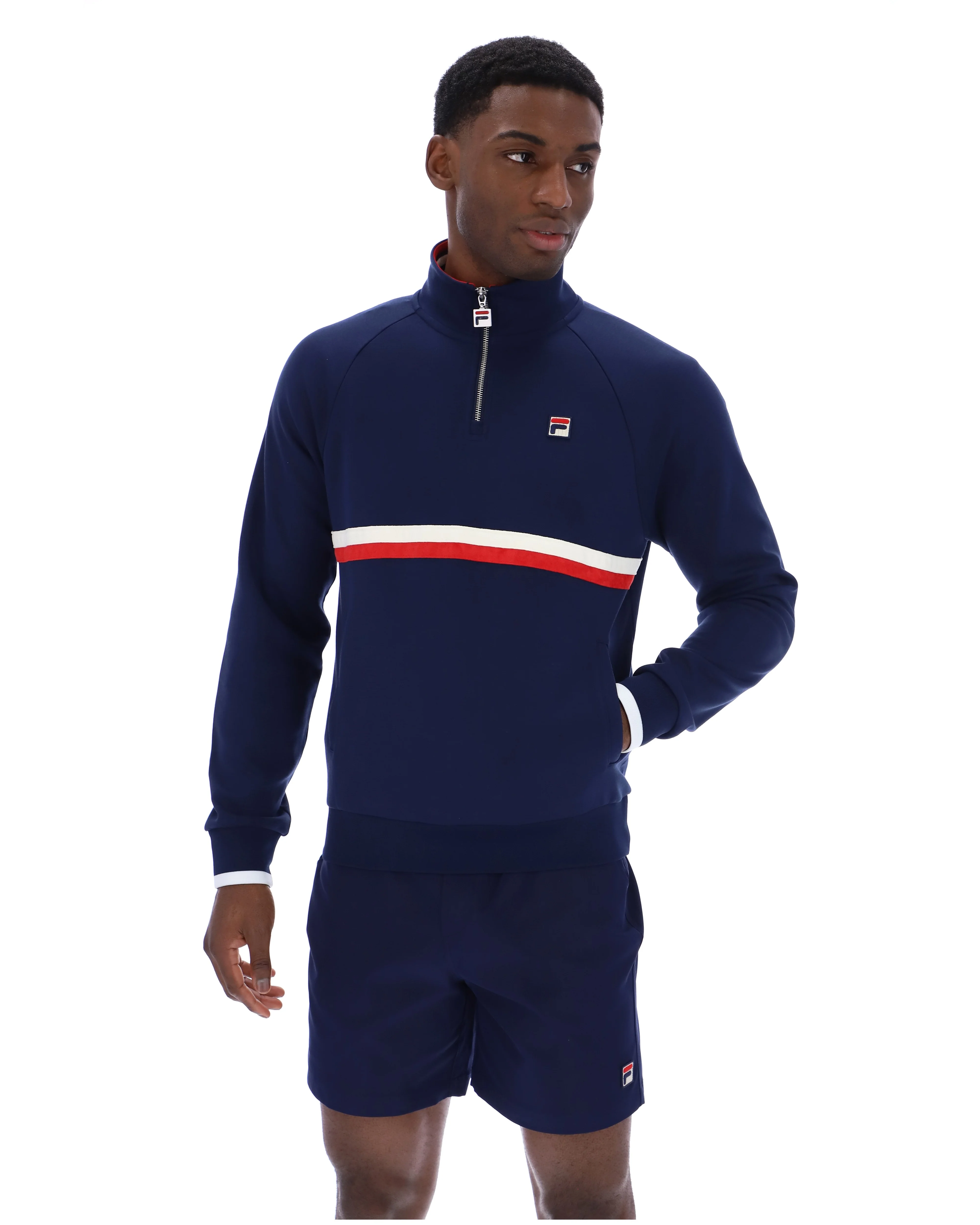 Fila Navy Rolando 1/4 Zip Neck Sweatshirt - Image 4