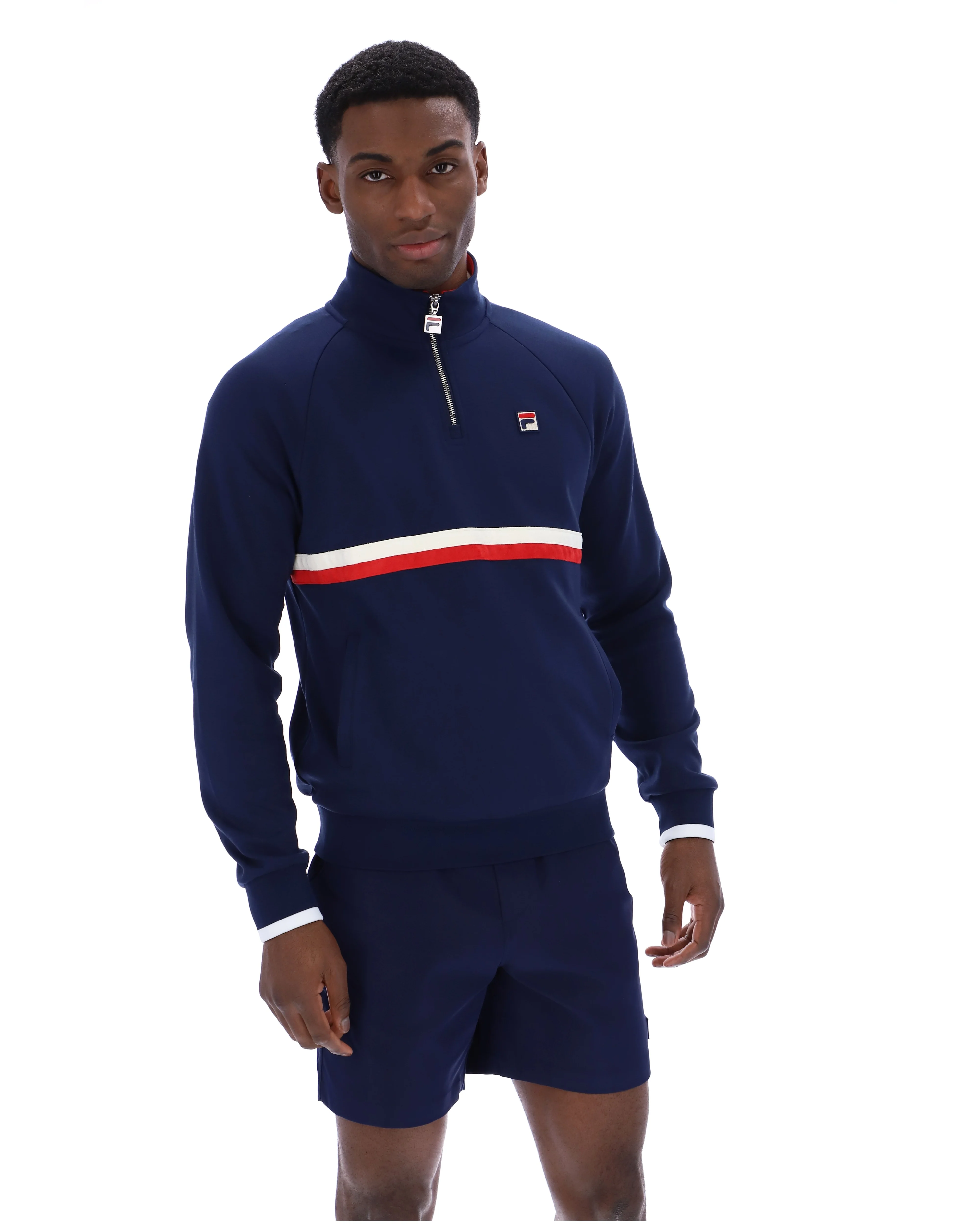 Fila Navy Rolando 1/4 Zip Neck Sweatshirt - Image 5