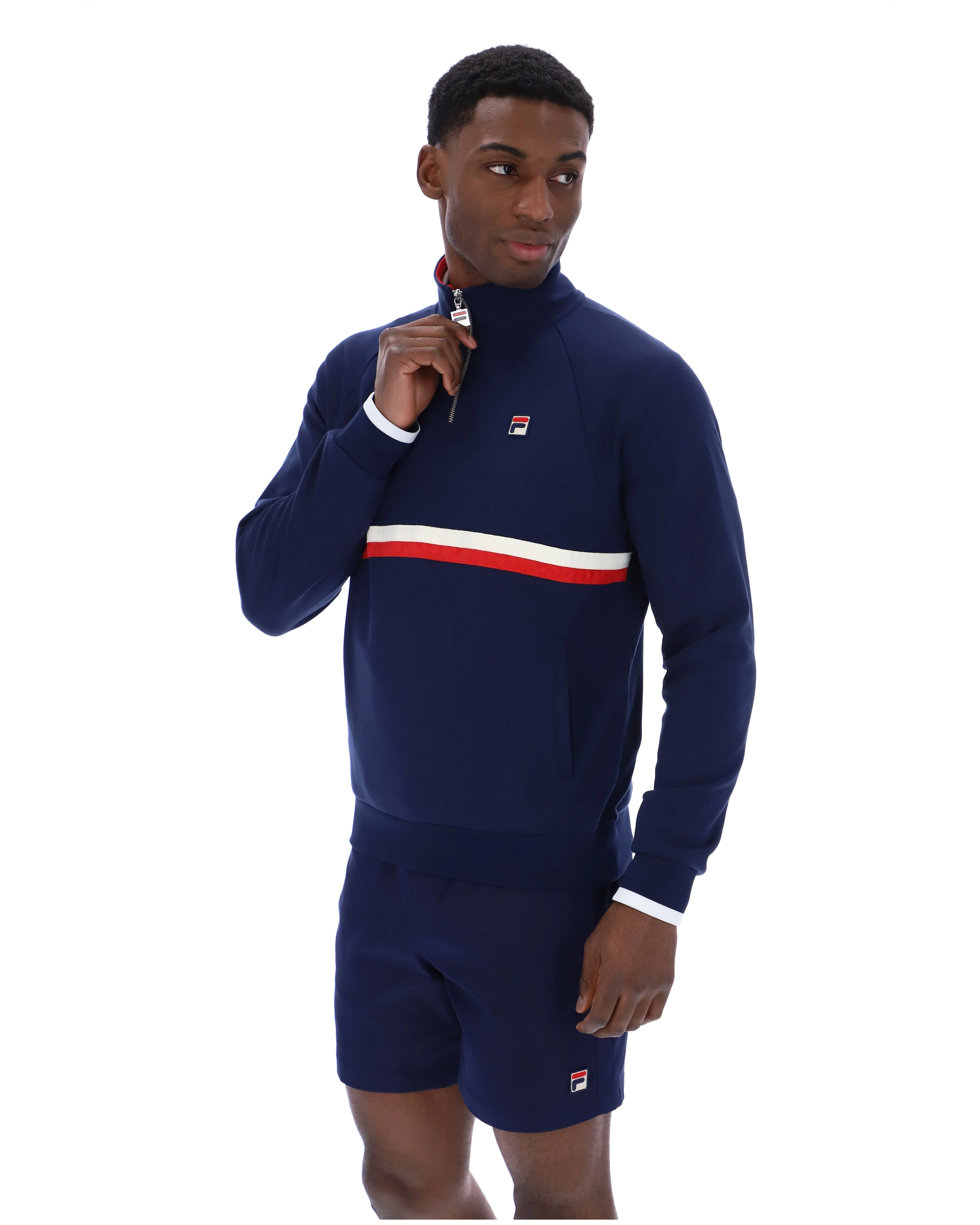 Fila Navy Rolando 1/4 Zip Neck Sweatshirt - Image 6