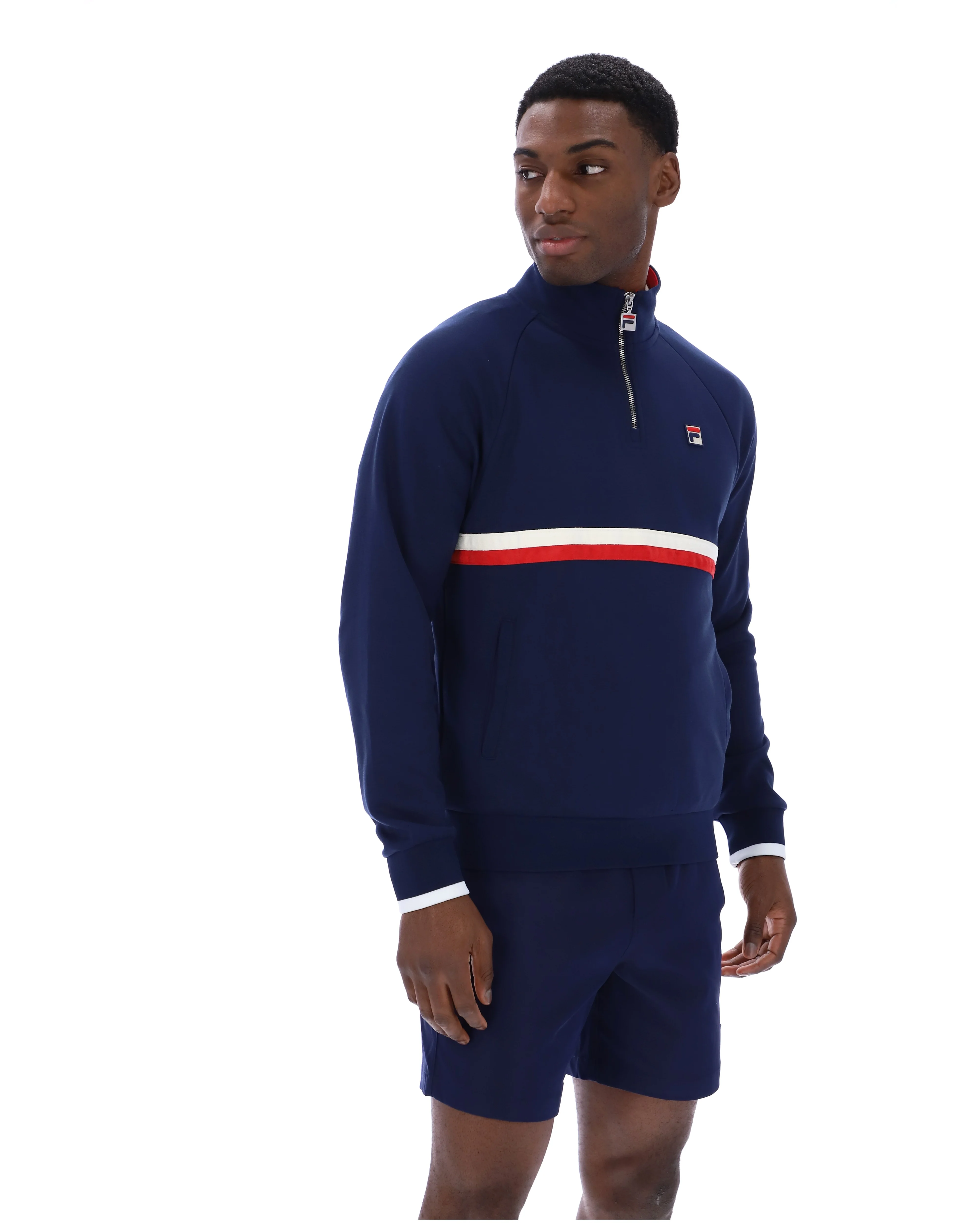 Fila Navy Rolando 1/4 Zip Neck Sweatshirt - Image 7