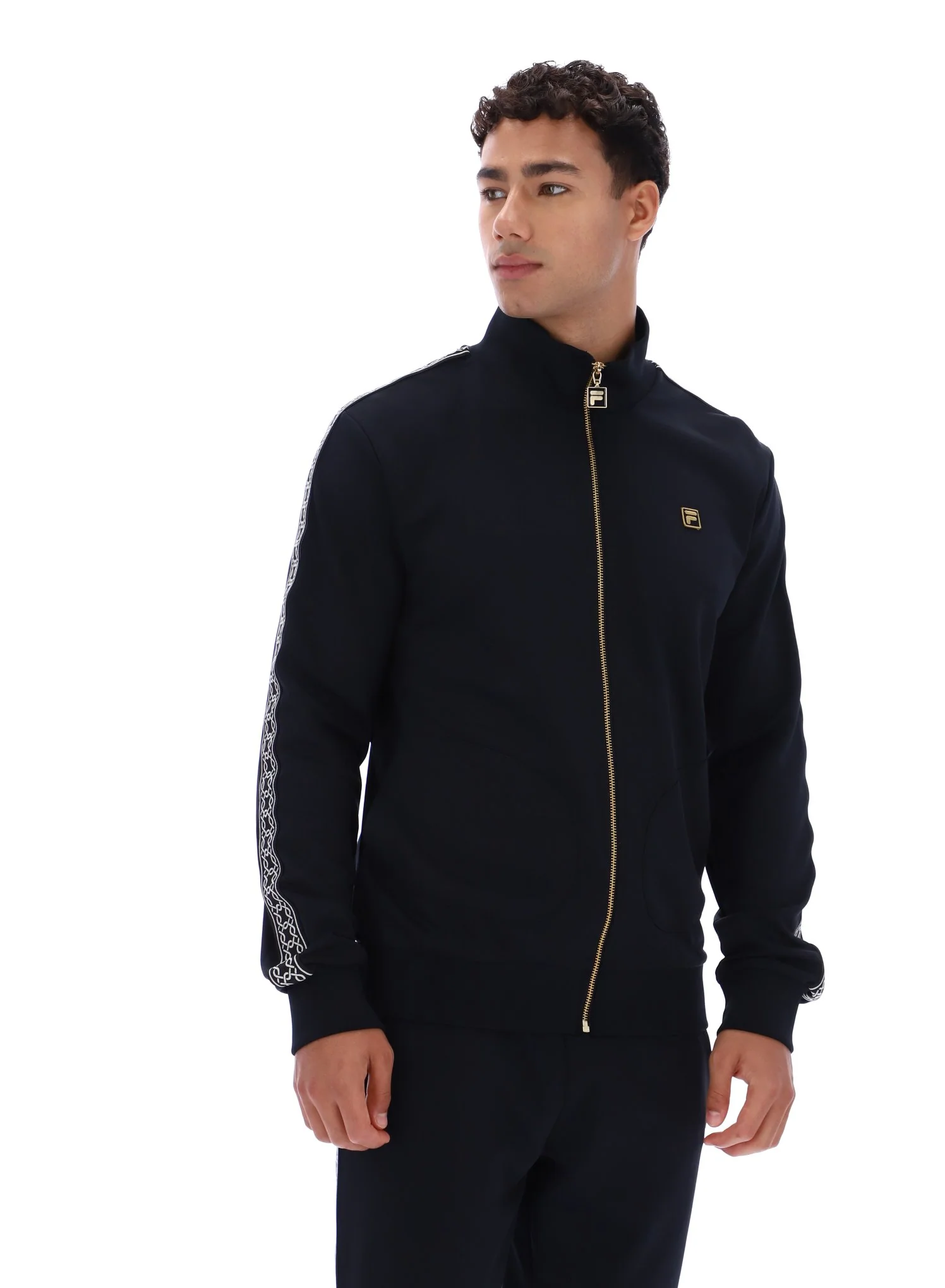 Black Roman Full Zip Jacket with Tape Detail - Image 3