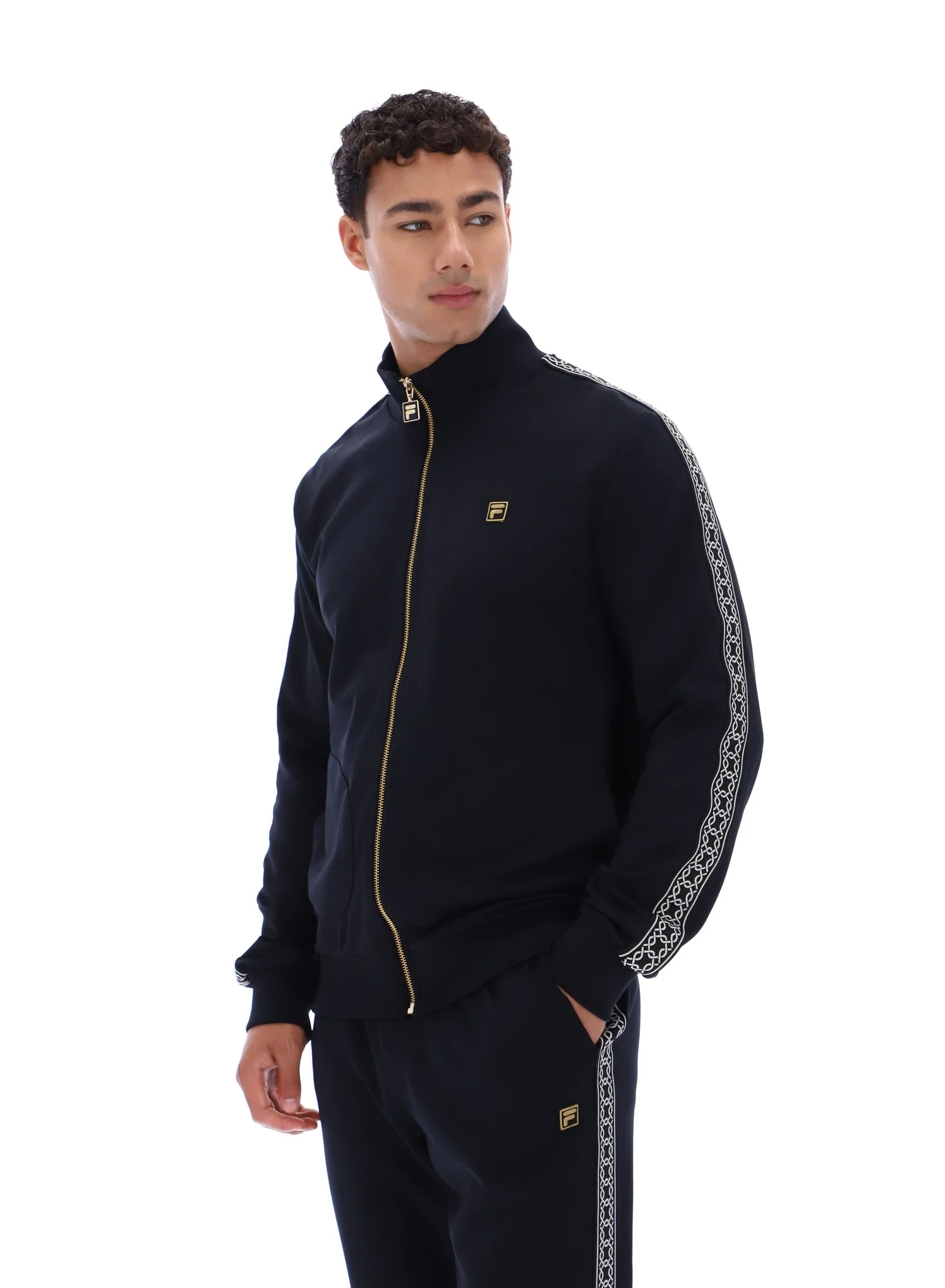 Black Roman Full Zip Jacket with Tape Detail - Image 7