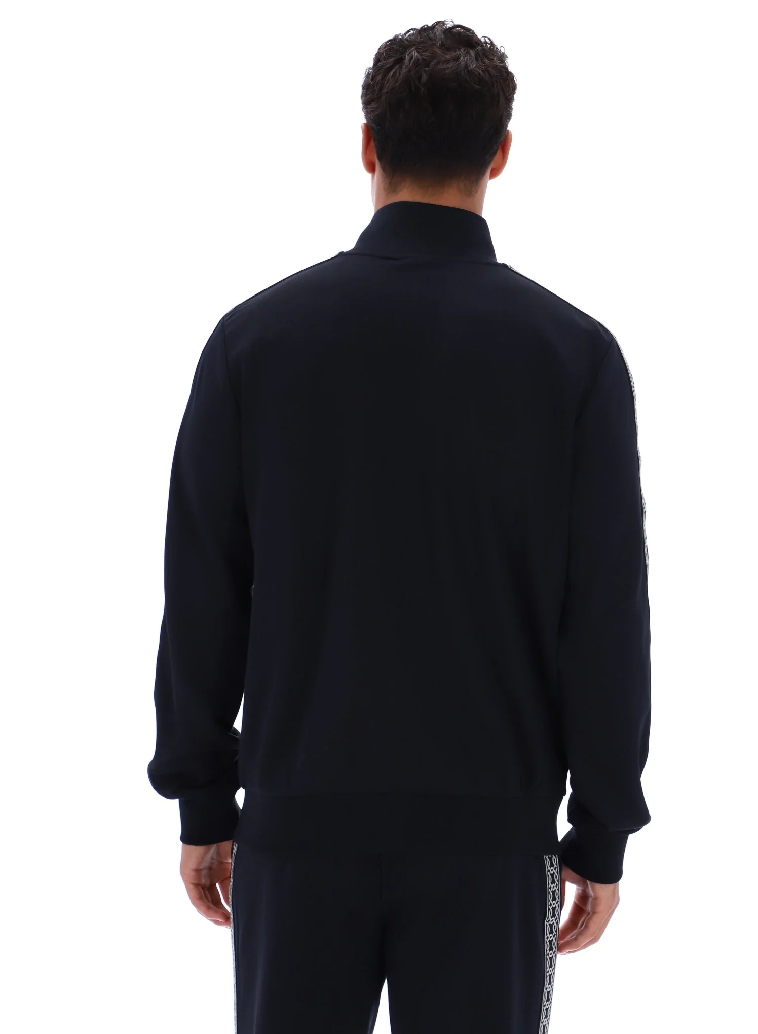 Black Roman Full Zip Jacket with Tape Detail - Image 8