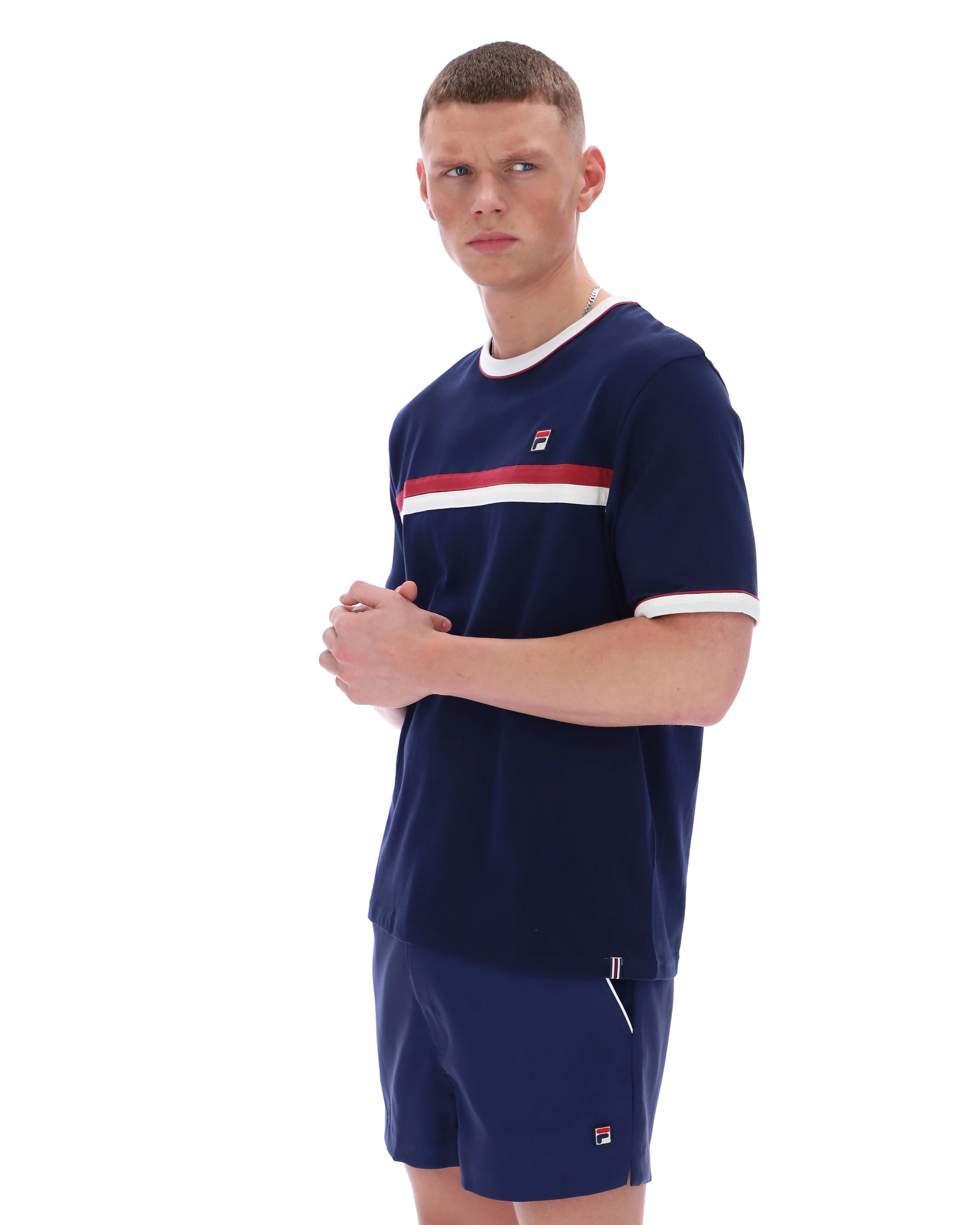 Fila Navy Rosario Tee with Terry Stripes - Image 3