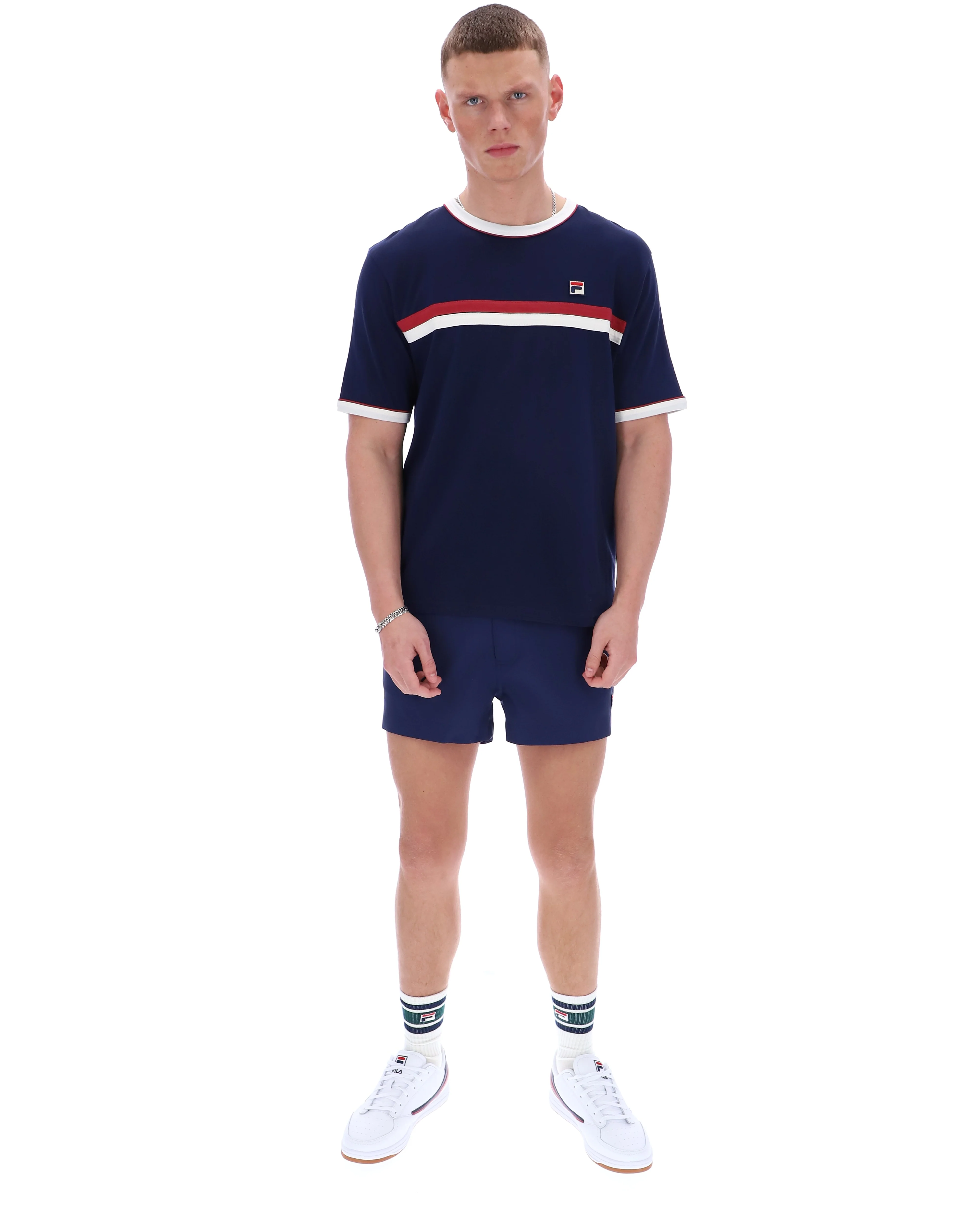 Fila Navy Rosario Tee with Terry Stripes - Image 4