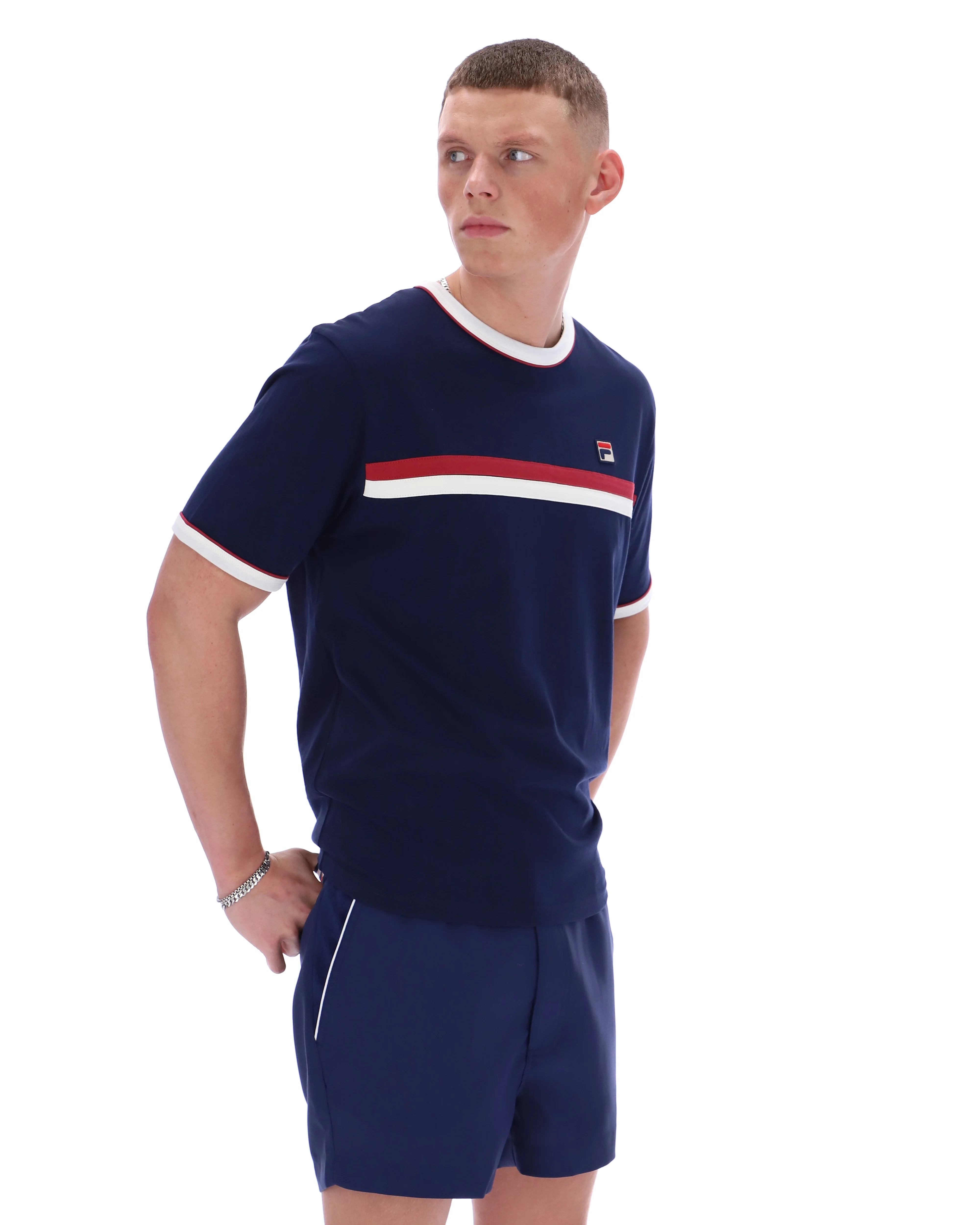 Fila Navy Rosario Tee with Terry Stripes - Image 5