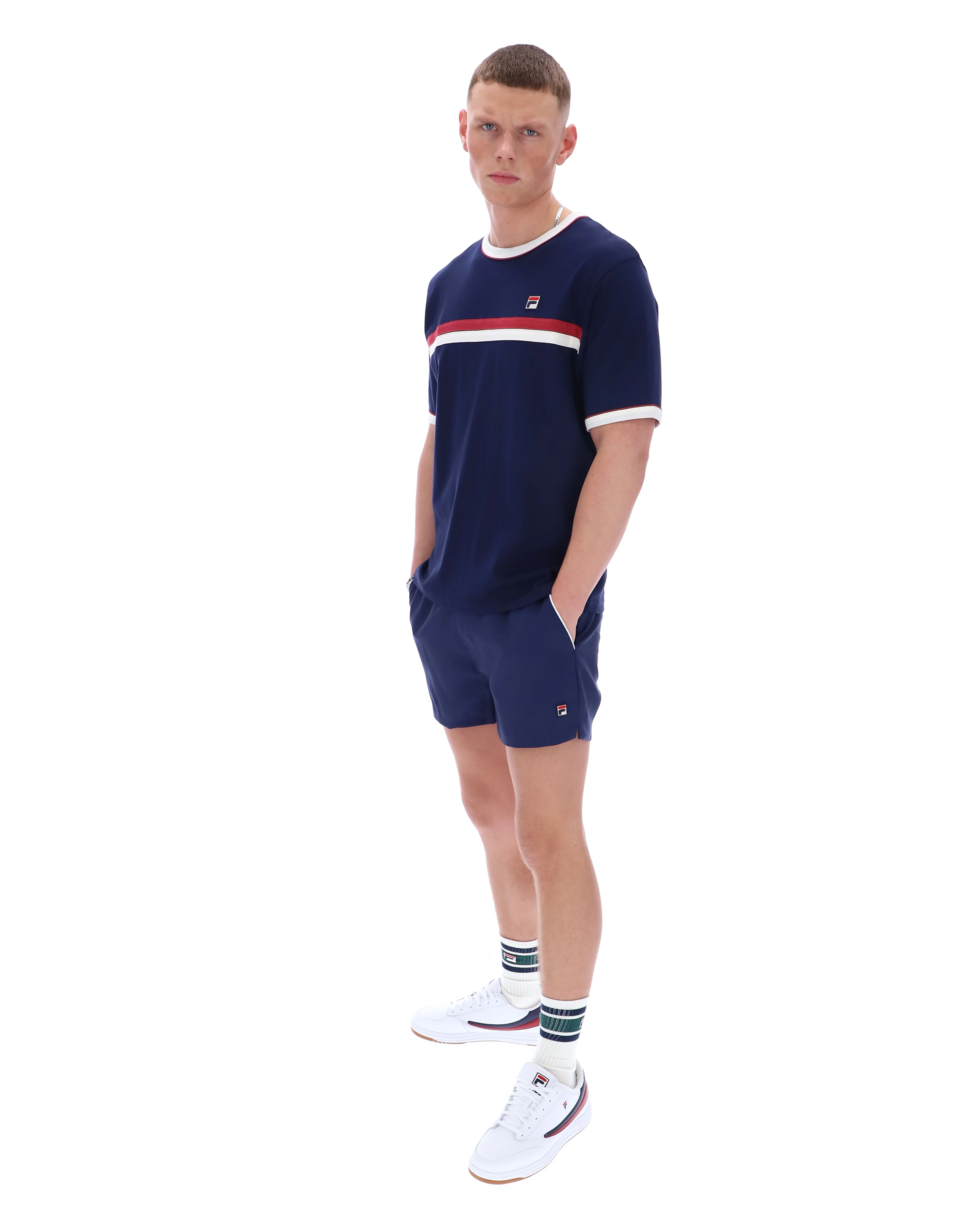 Fila Navy Rosario Tee with Terry Stripes - Image 6