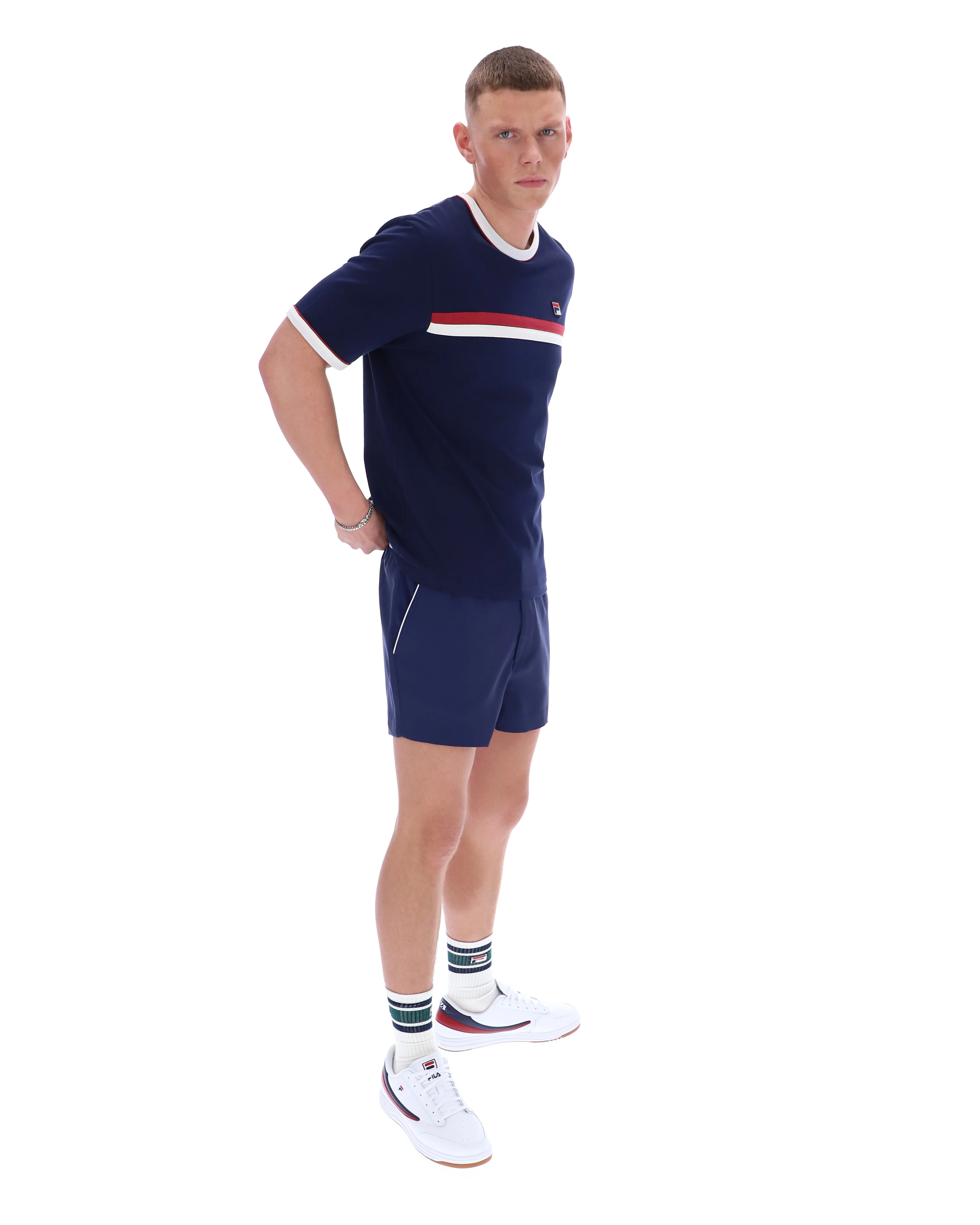 Fila Navy Rosario Tee with Terry Stripes - Image 7