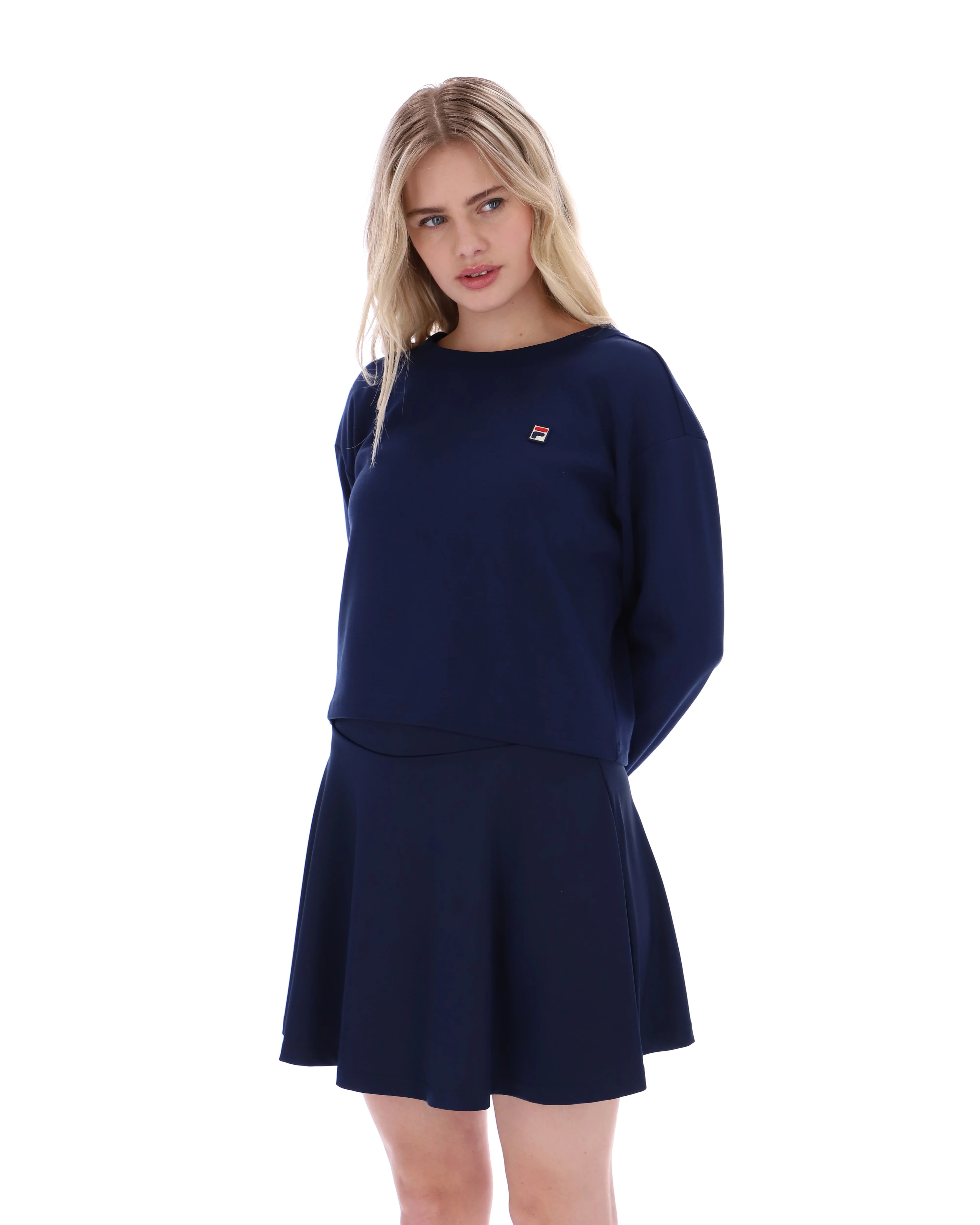Fila Navy Sestri Wide Crew Neck Sweatshirt - Image 4