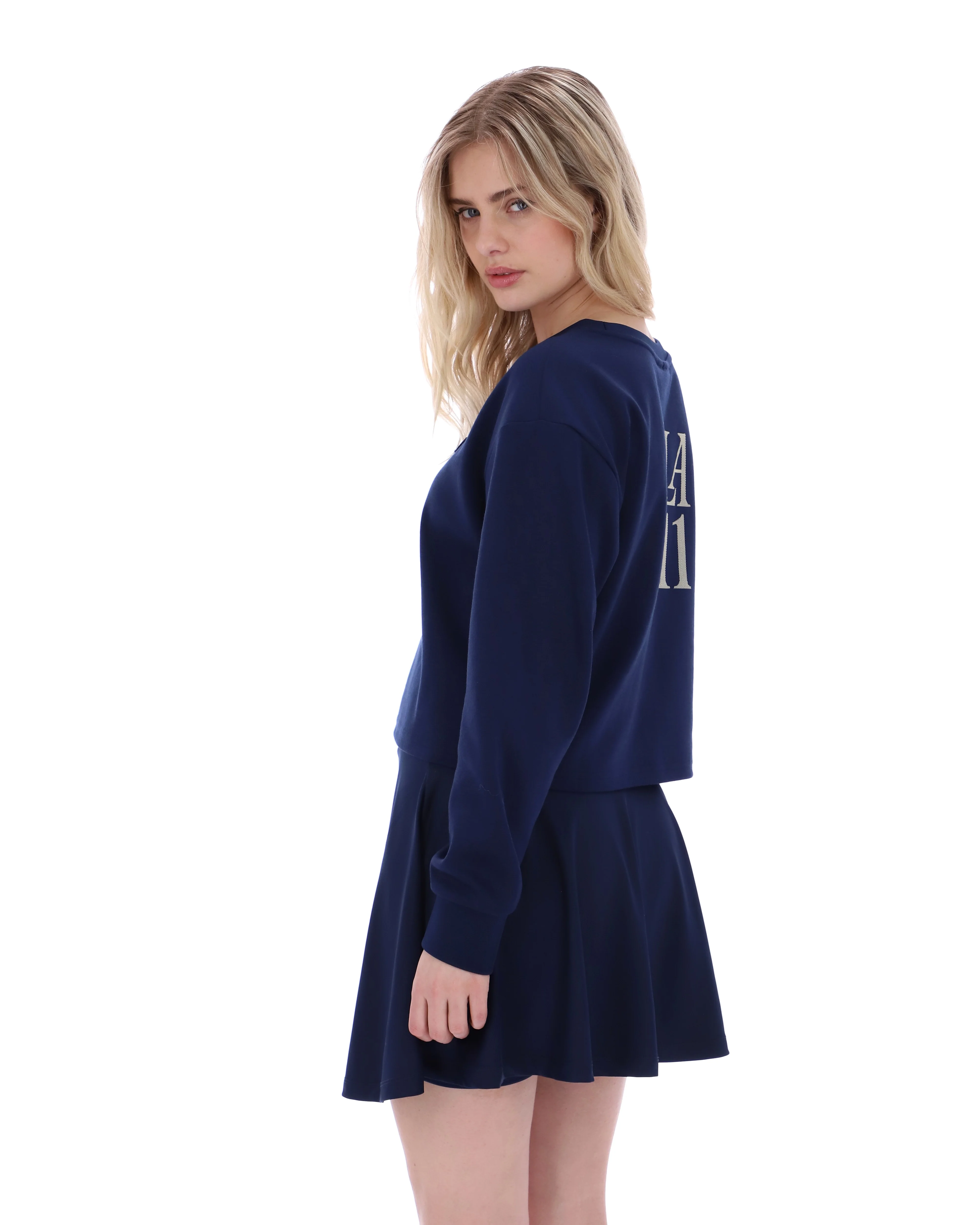Fila Navy Sestri Wide Crew Neck Sweatshirt - Image 6