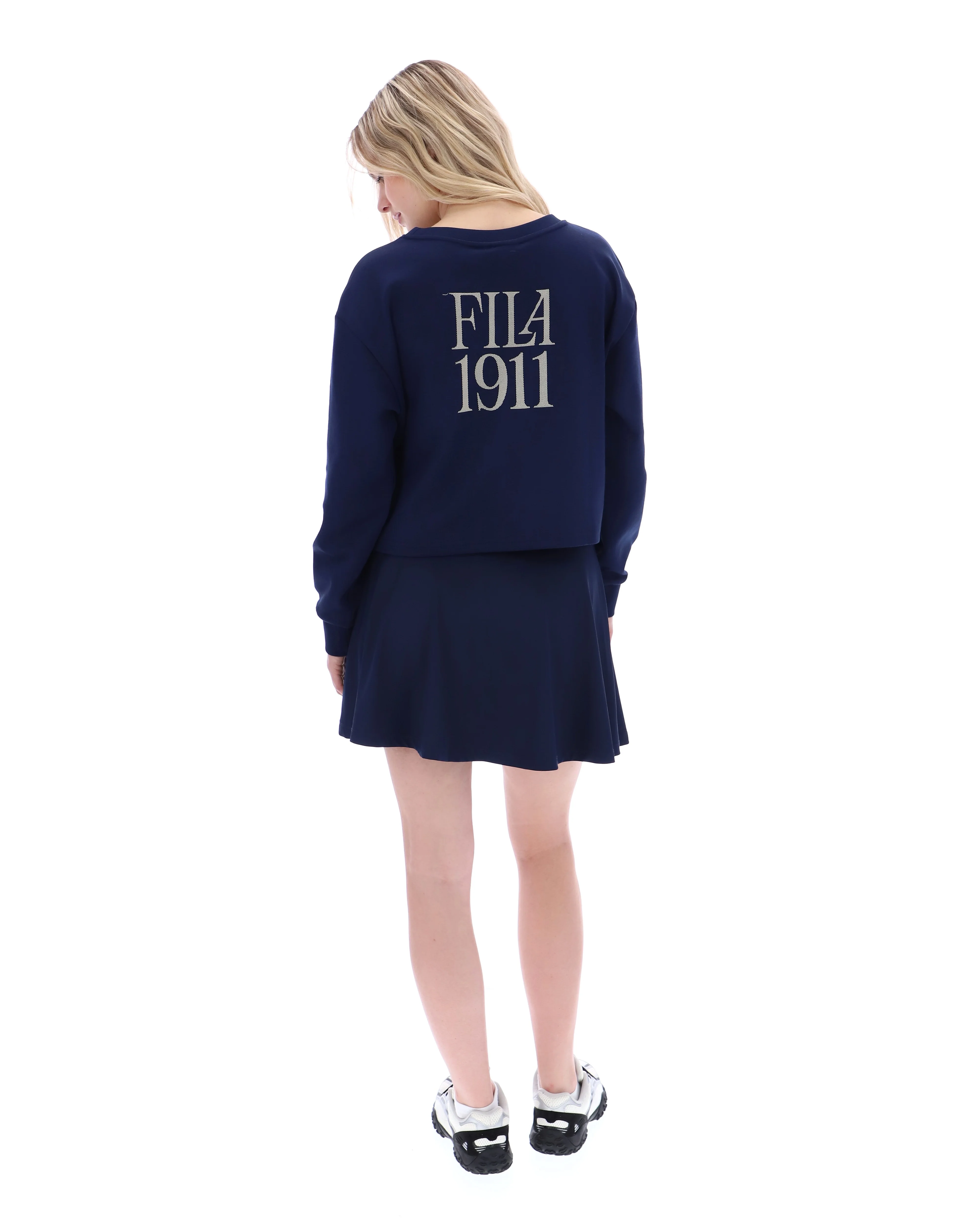 Fila Navy Sestri Wide Crew Neck Sweatshirt - Image 7