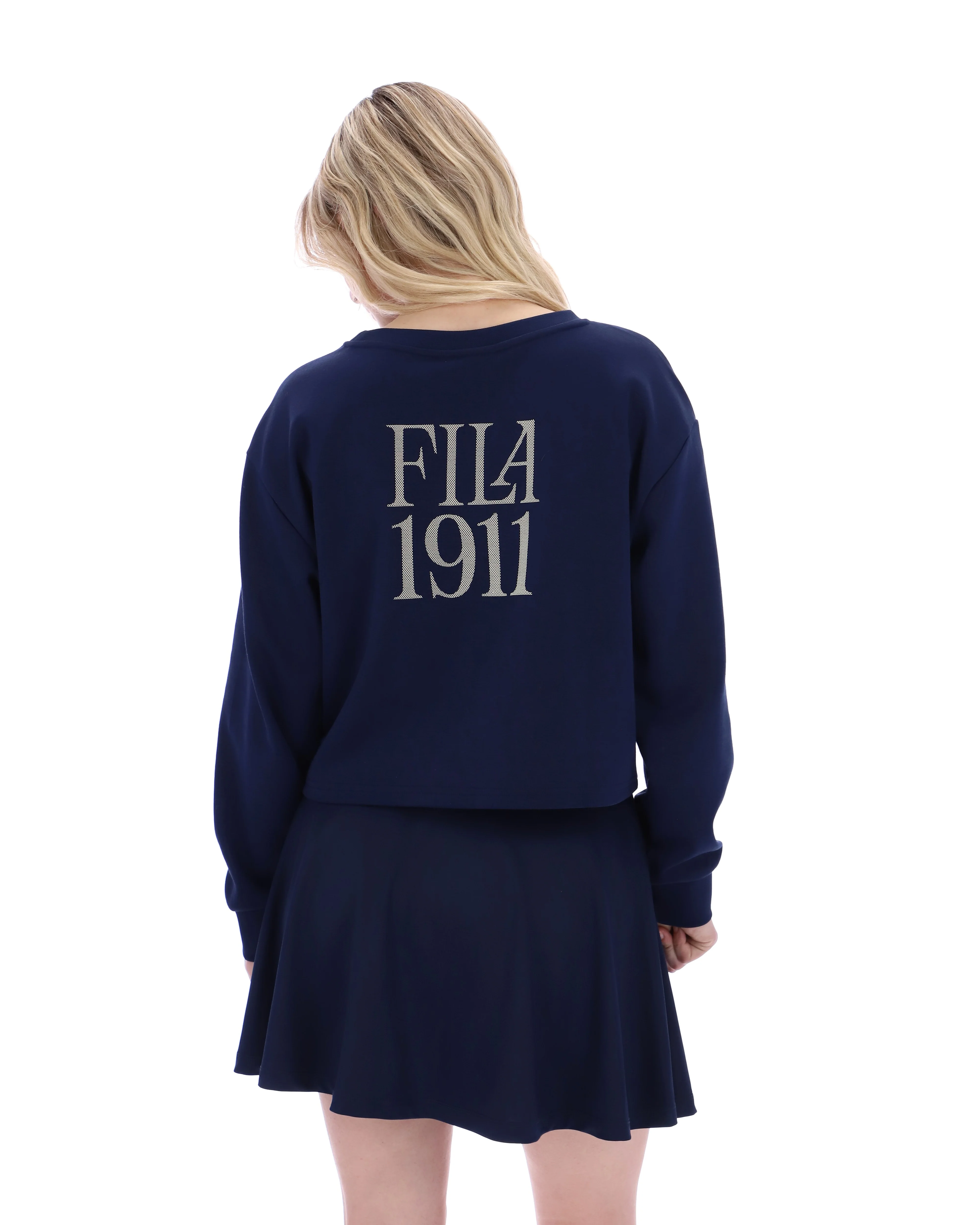 Fila Navy Sestri Wide Crew Neck Sweatshirt - Image 8