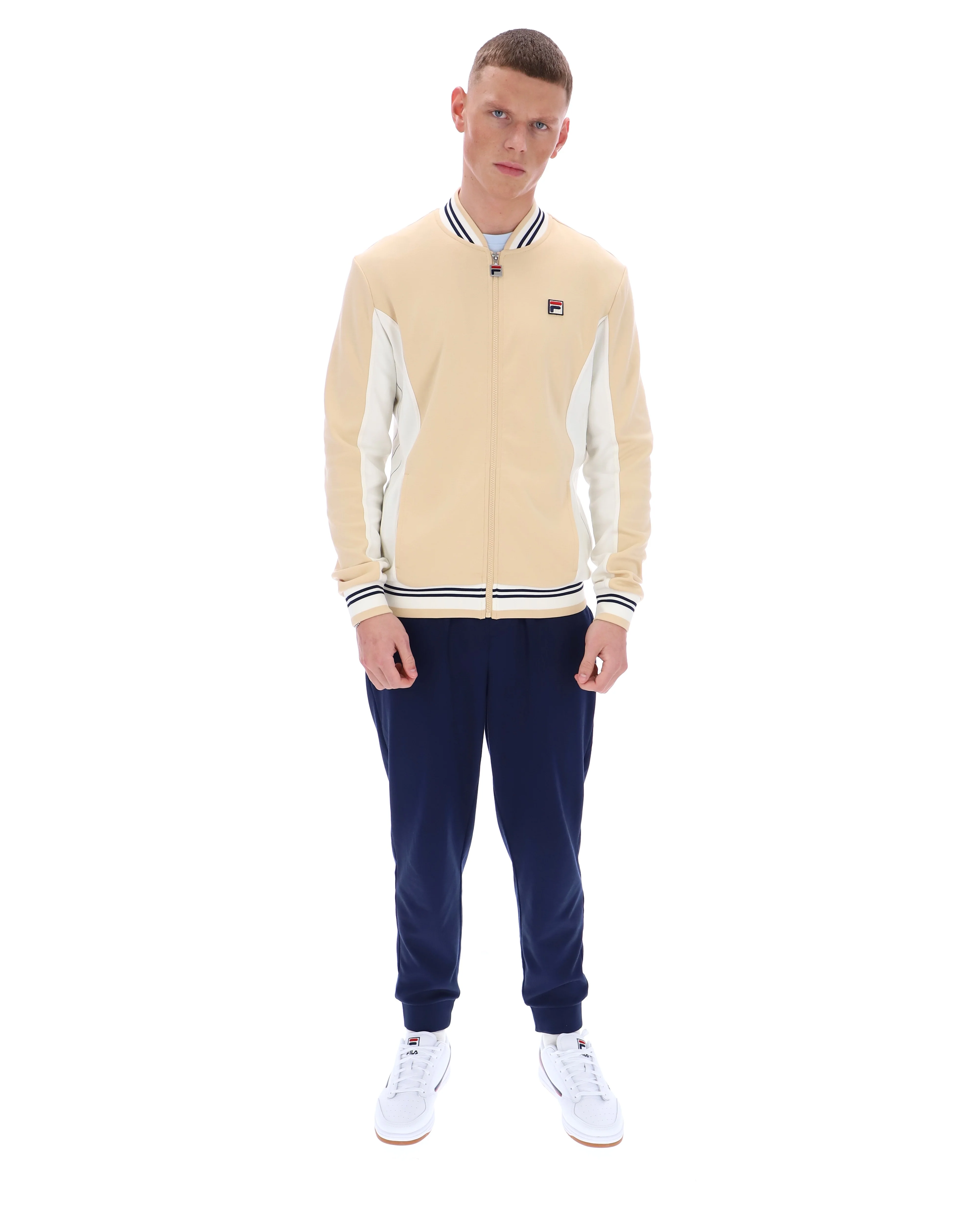 Classic Beige Settanta Baseball Track Top - Image 4