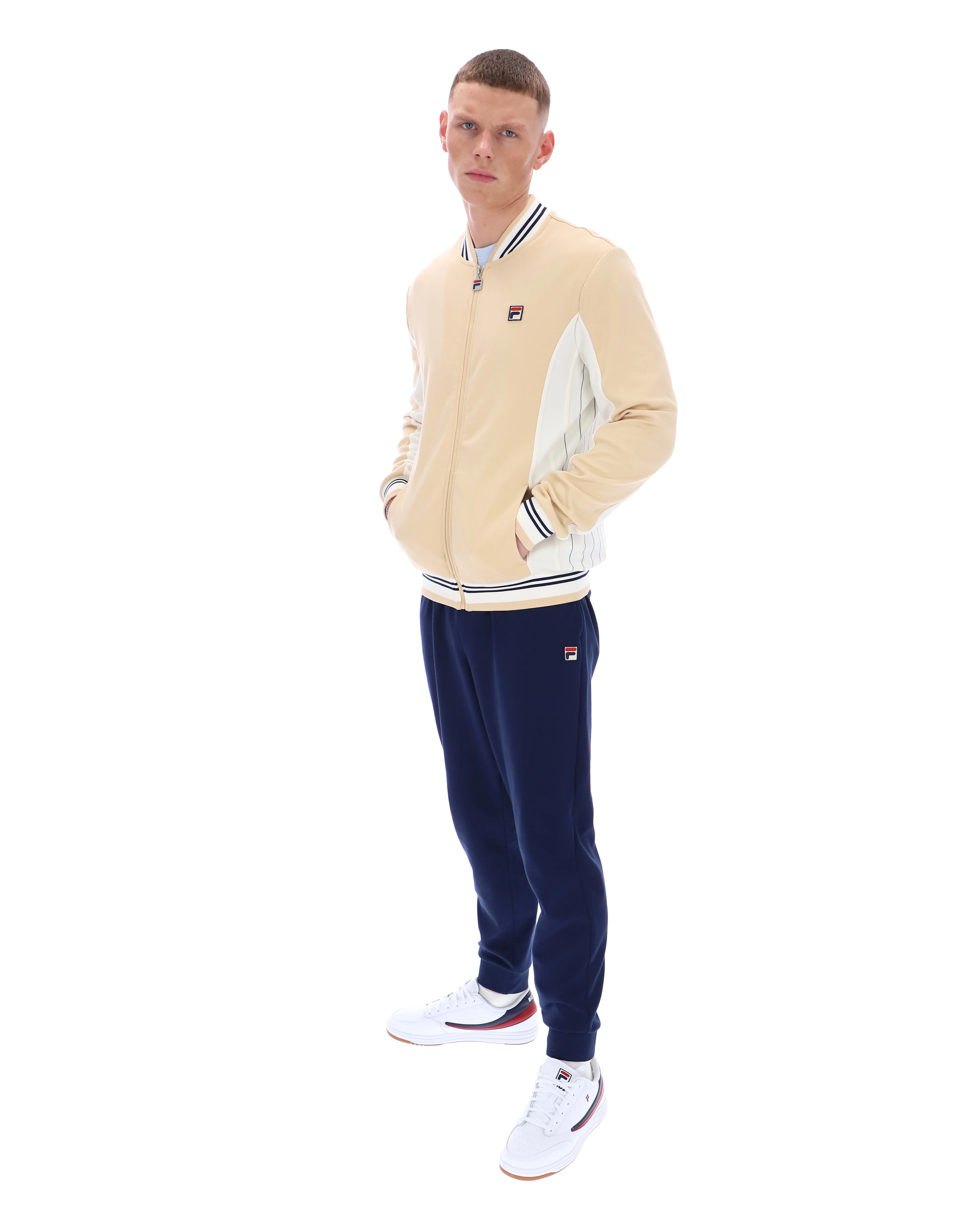 Classic Beige Settanta Baseball Track Top - Image 6