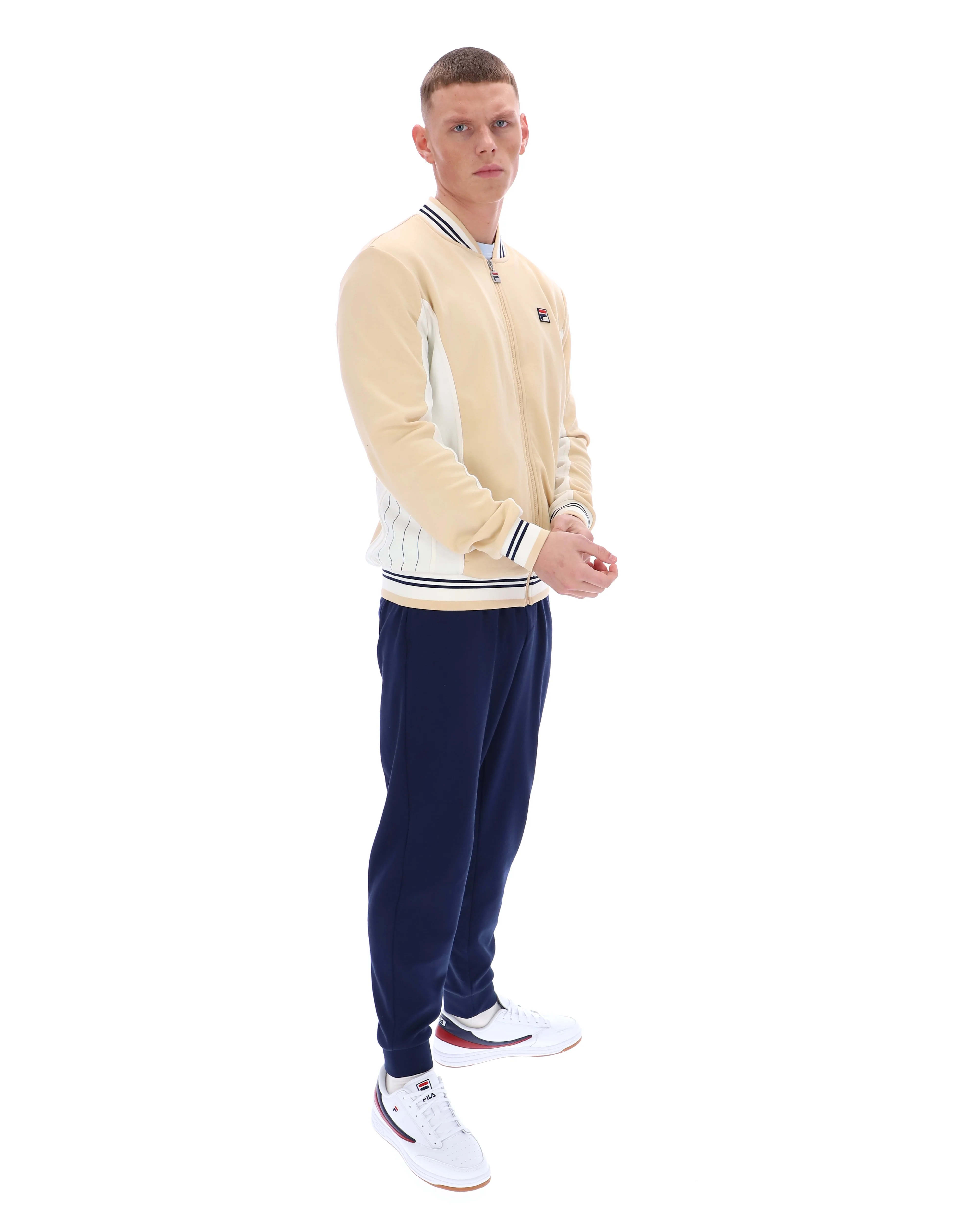 Classic Beige Settanta Baseball Track Top - Image 7