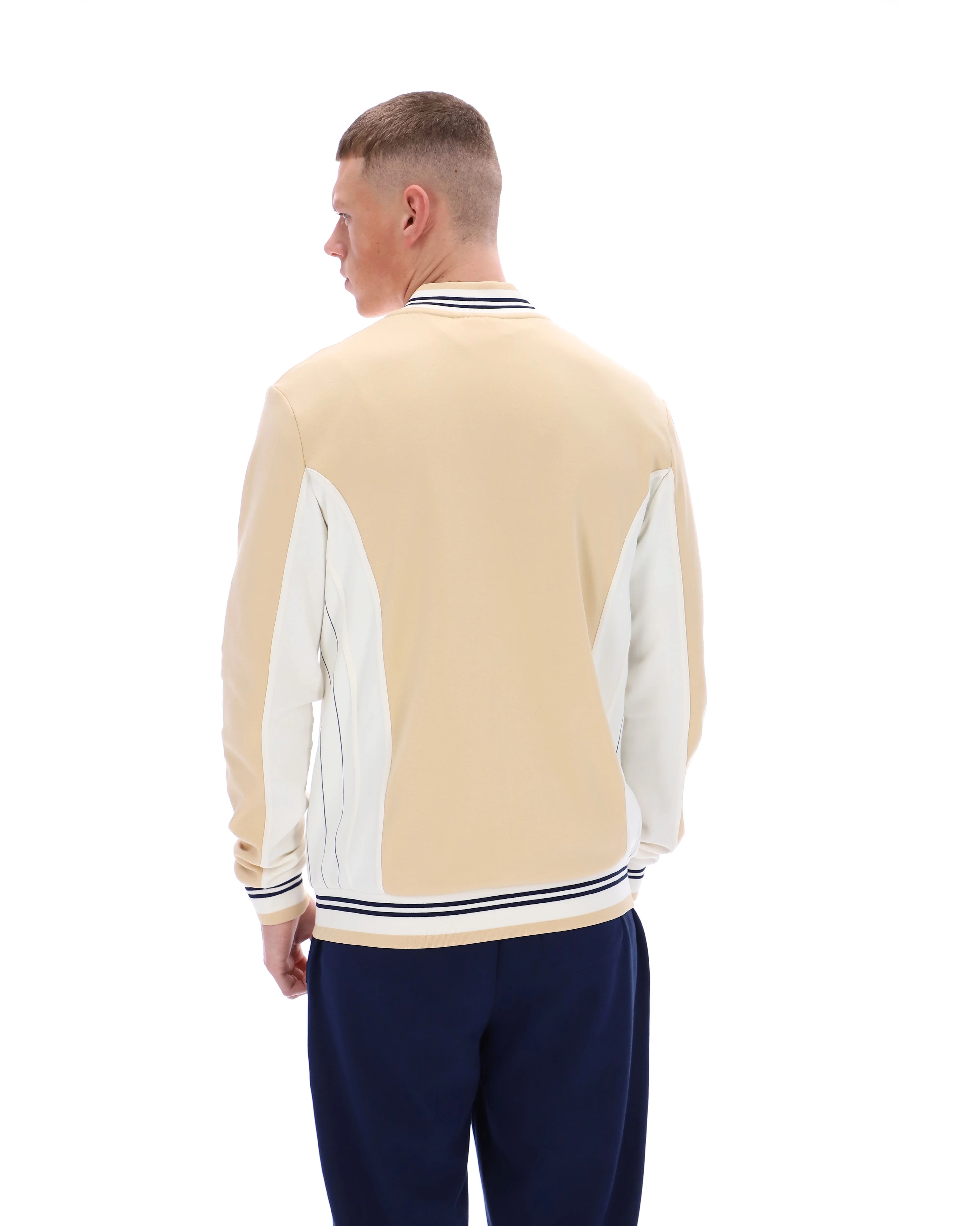 Classic Beige Settanta Baseball Track Top - Image 8