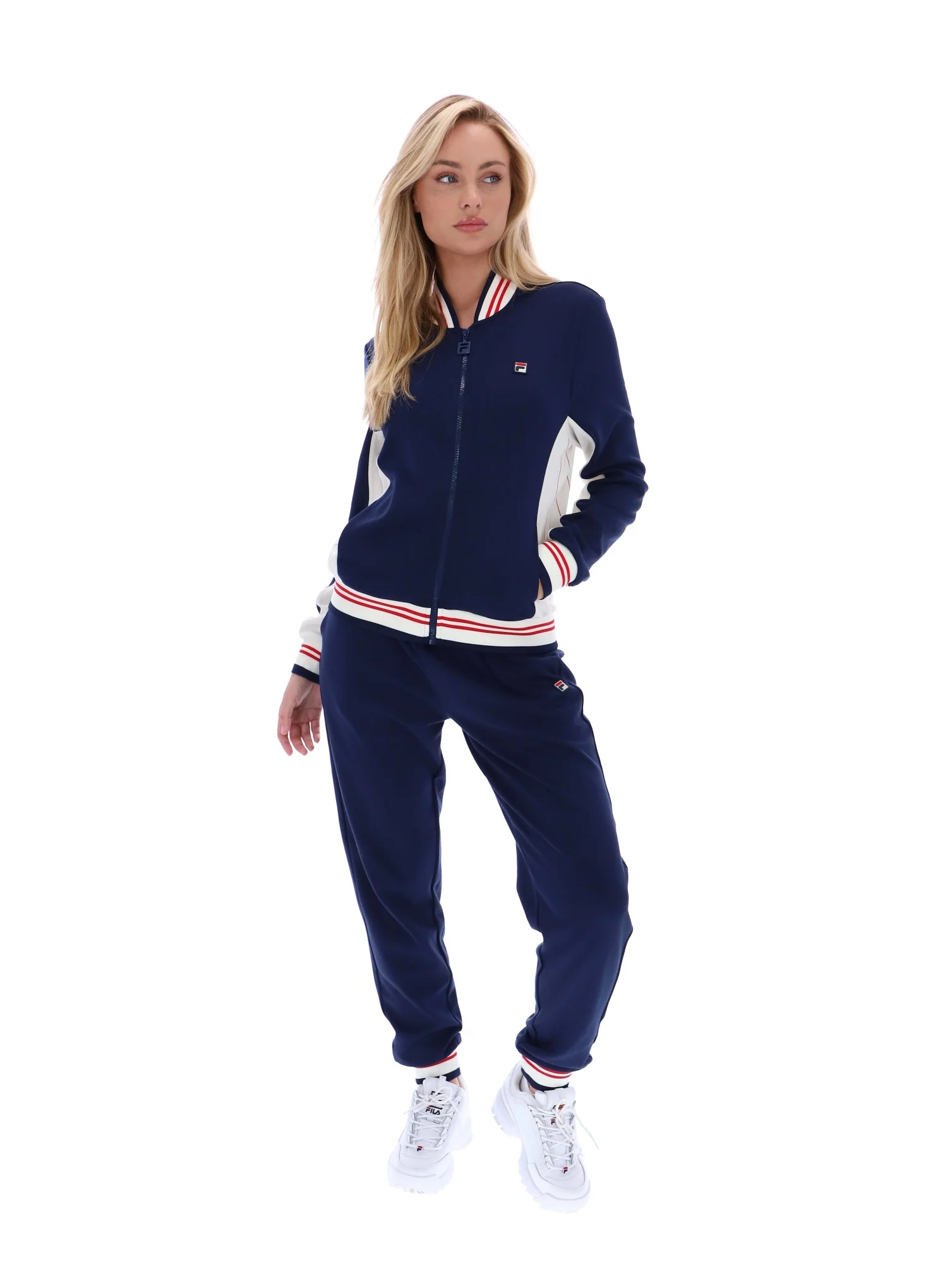 Fila Navy Silvana Iconic Baseball Track Top - Image 4