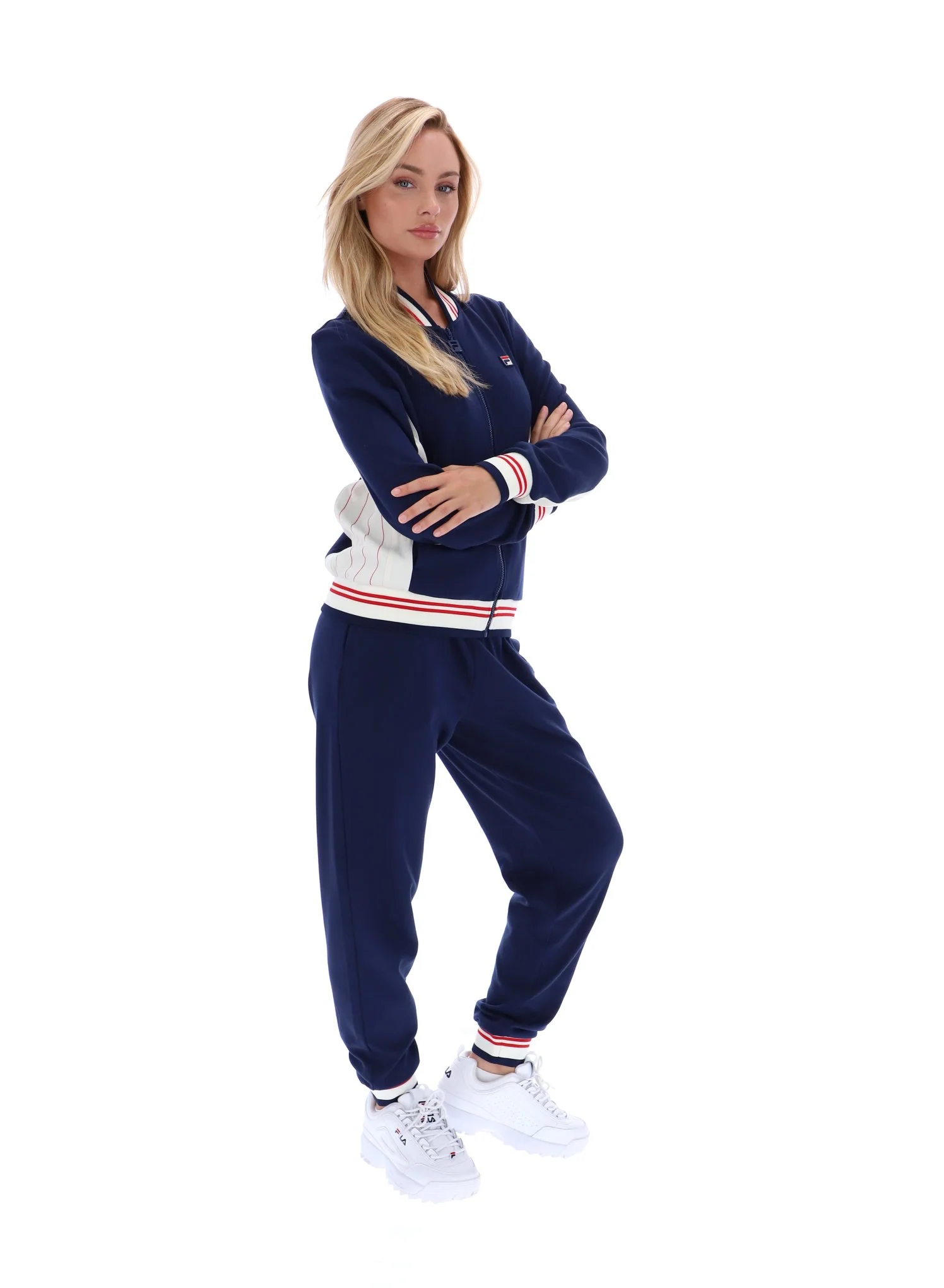 Fila Navy Silvana Iconic Baseball Track Top - Image 6